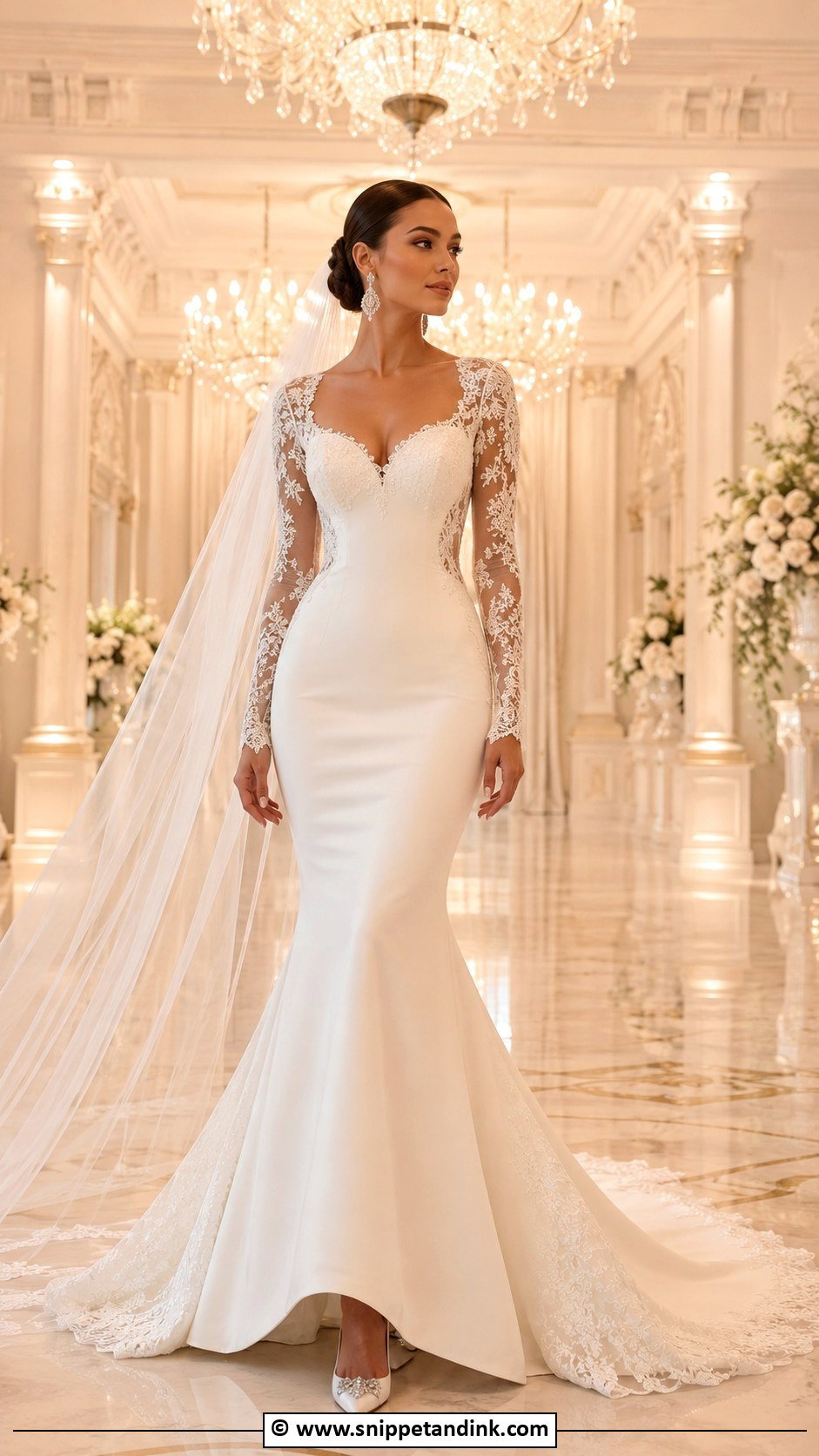 Long Sleeve Mermaid Wedding Dress - Snippet and Ink - 25 Elegant Long Sleeve Wedding Dresses