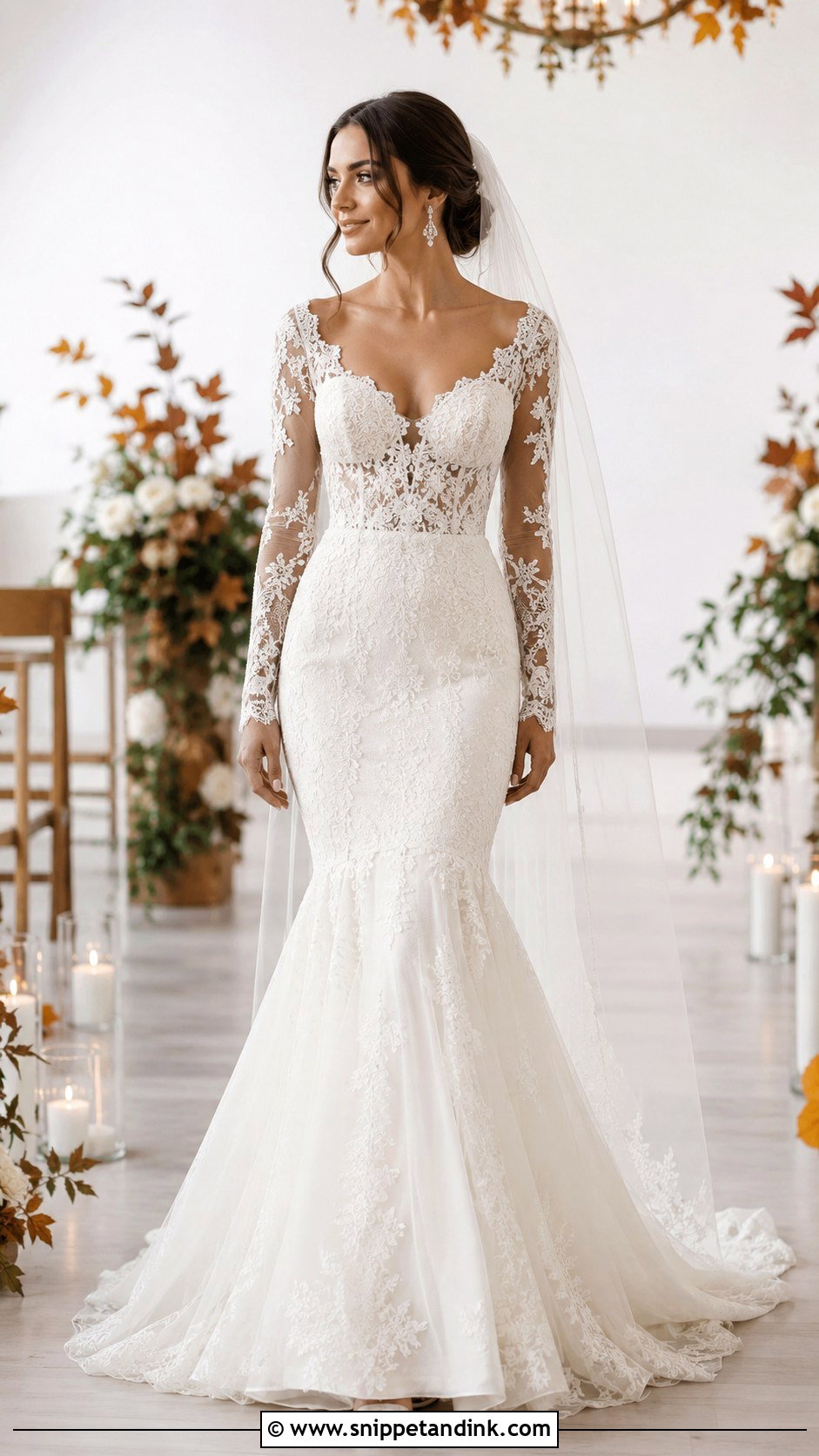 Long Sleeve Mermaid Wedding Gown - Snippet and Ink - 25 Mermaid Wedding Gown Ideas