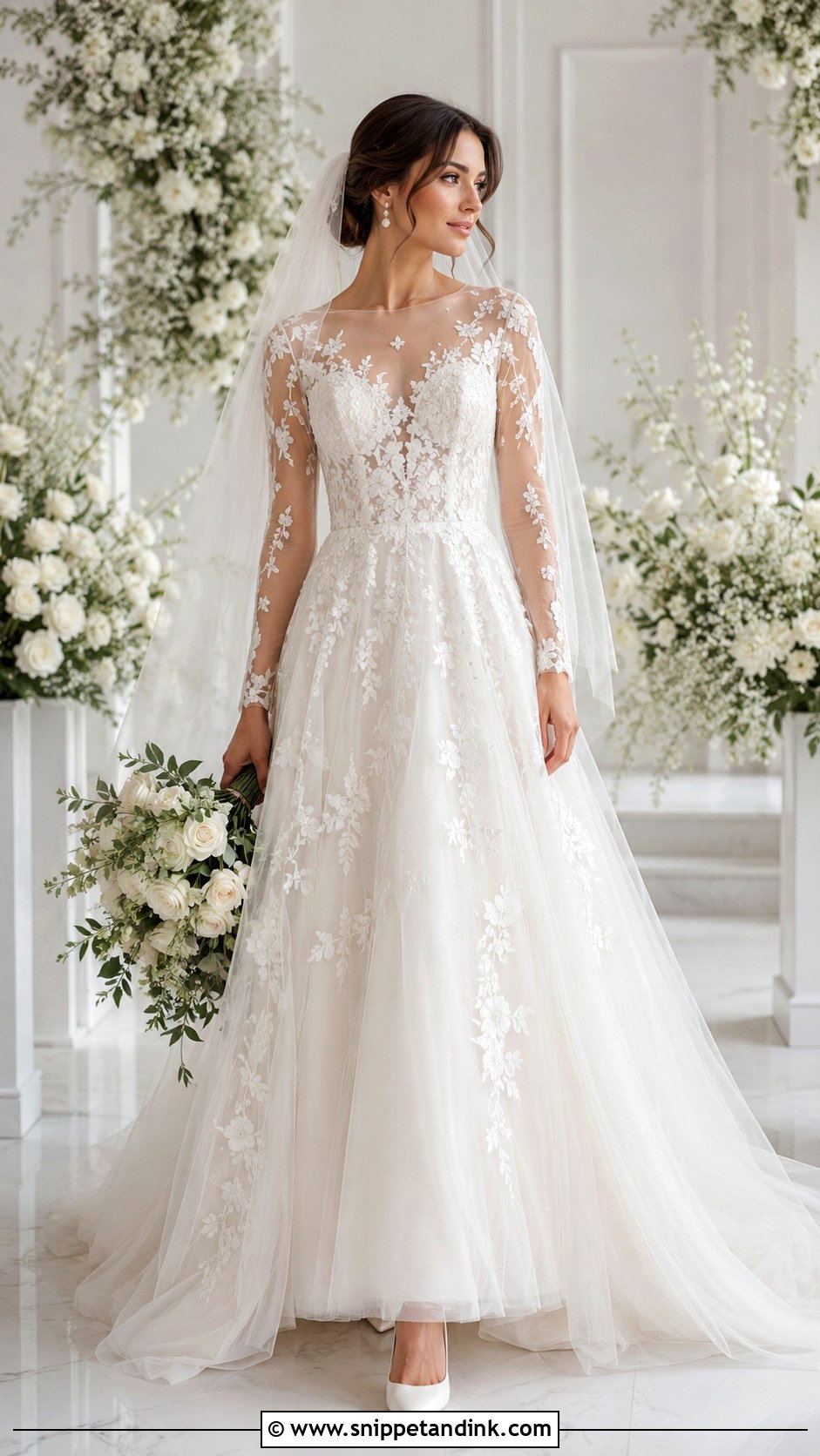 Long Sleeve Mesh Wedding Dress - Snippet and Ink - 20 Mesh Wedding Dress Ideas