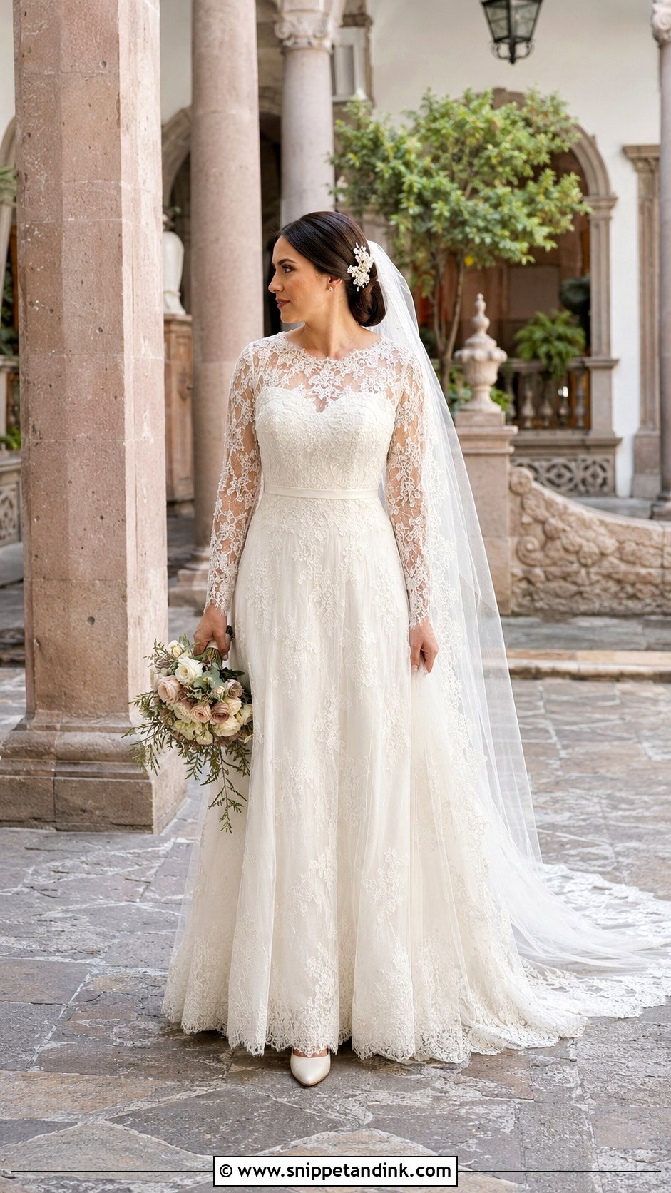 Long Sleeve Mexican Lace Wedding Dress - Snippet and Ink - 20 Mexico Wedding Dress Ideas