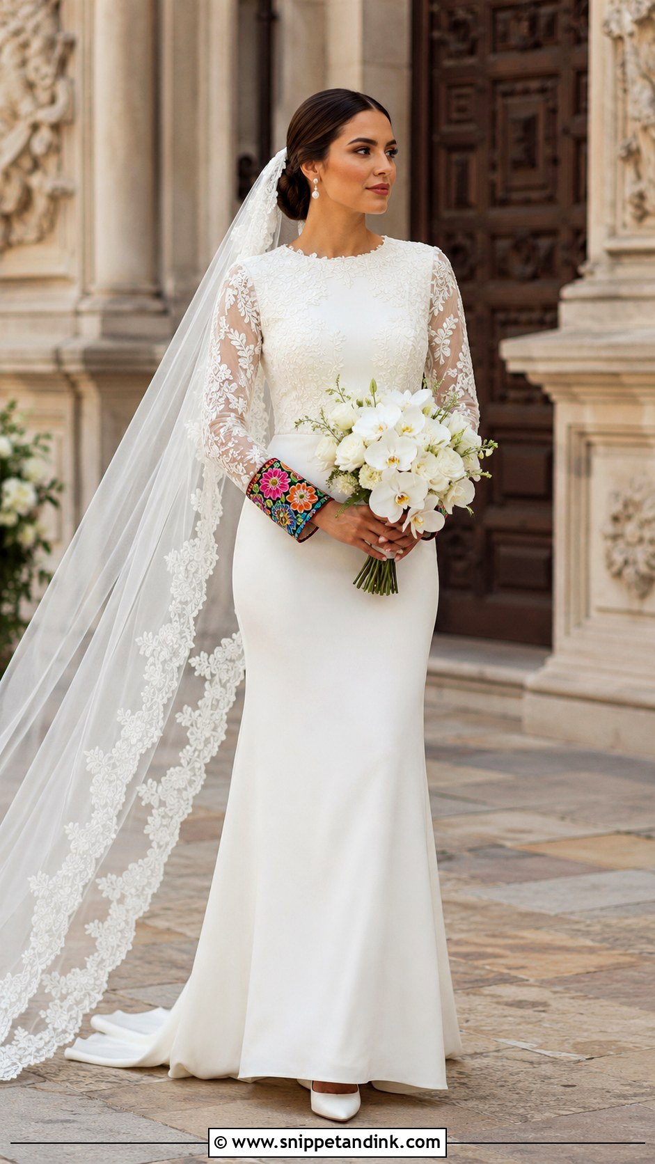 Long Sleeve Mexican Wedding Dress - Snippet and Ink - 20 Mexican Wedding Dresses