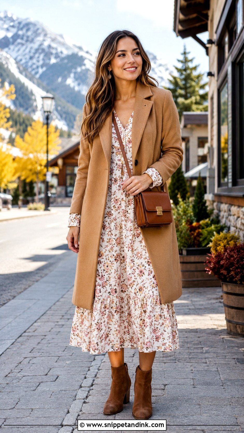 Long Sleeve Midi Honeymoon Dress With Ankle Boots - Snippet and Ink - 20 Dresses for Honeymoon