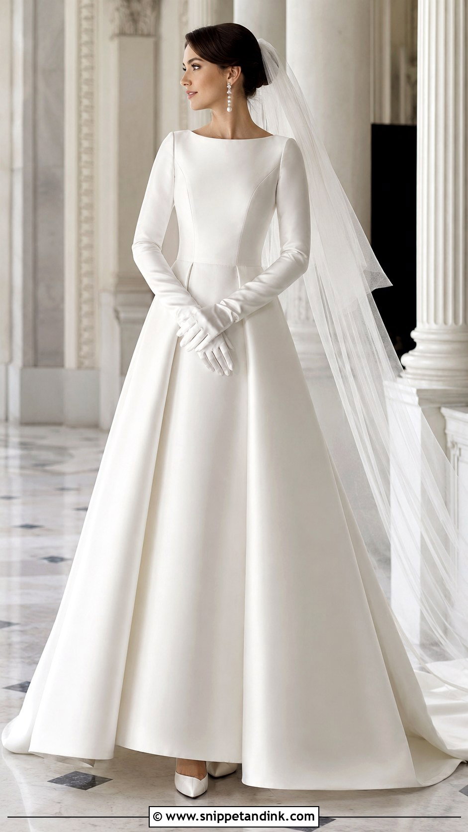 Long Sleeve Mikado Winter Wedding Dress - Snippet and Ink - 20 Long Sleeve Winter Wedding Dress Ideas