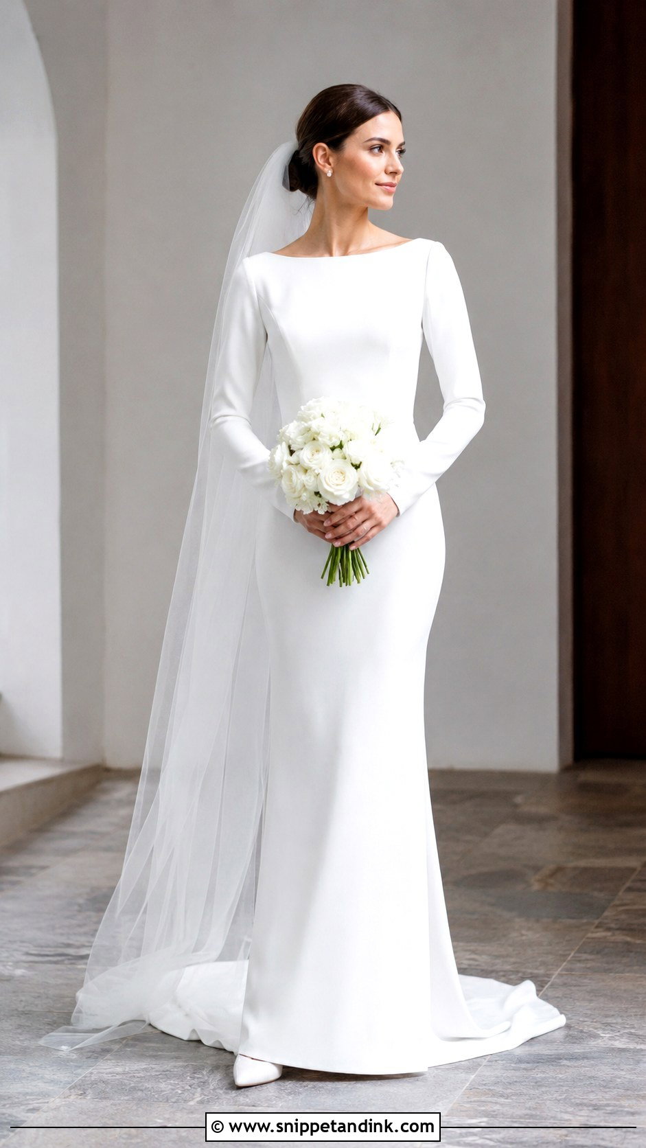 Long Sleeve Minimalist Wedding Dress - Snippet and Ink - 25 Minimalist Wedding Dress Ideas