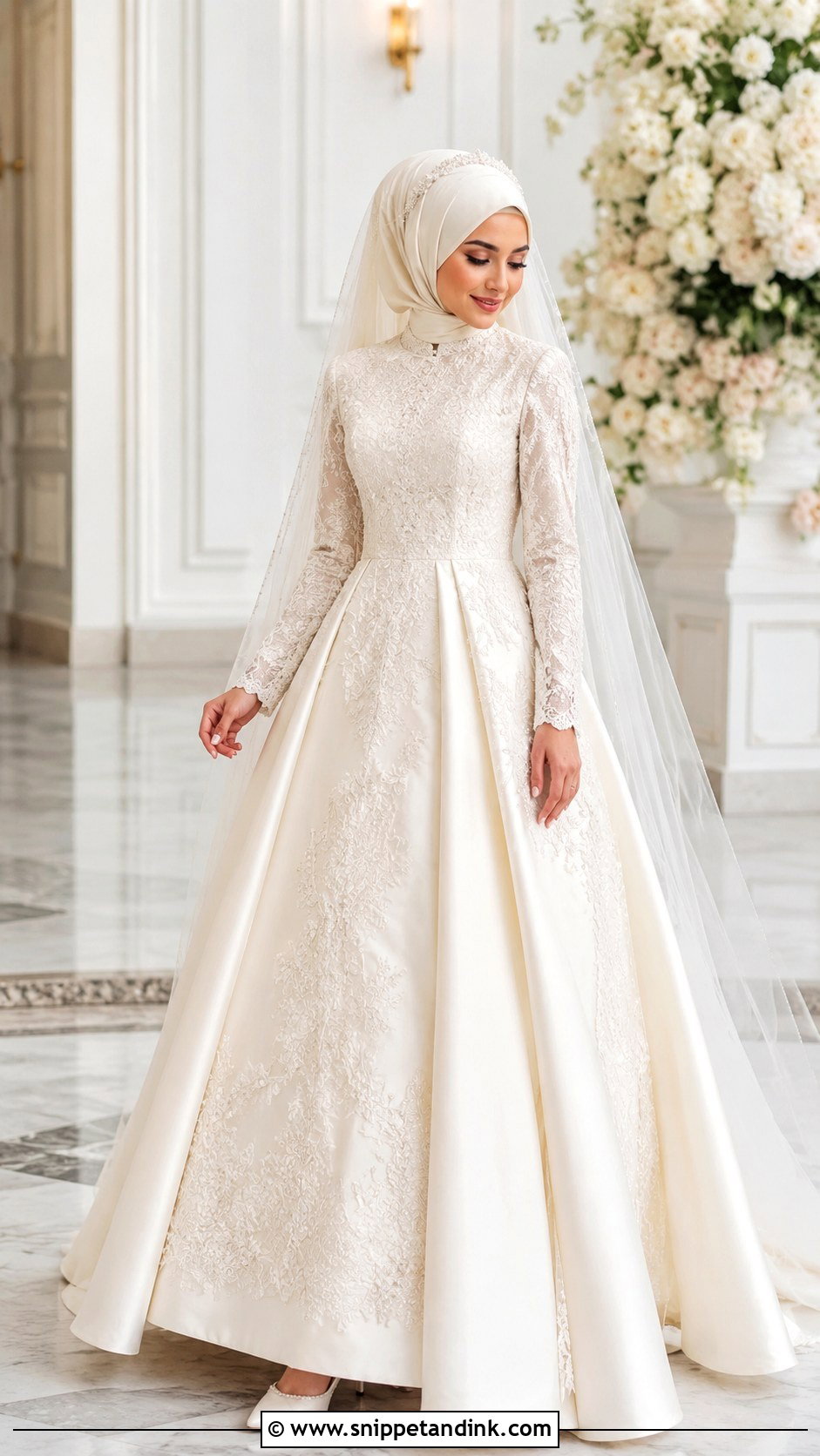 Long Sleeve Muslim Wedding Dress - Snippet and Ink - 30 Muslim Wedding Dress Ideas