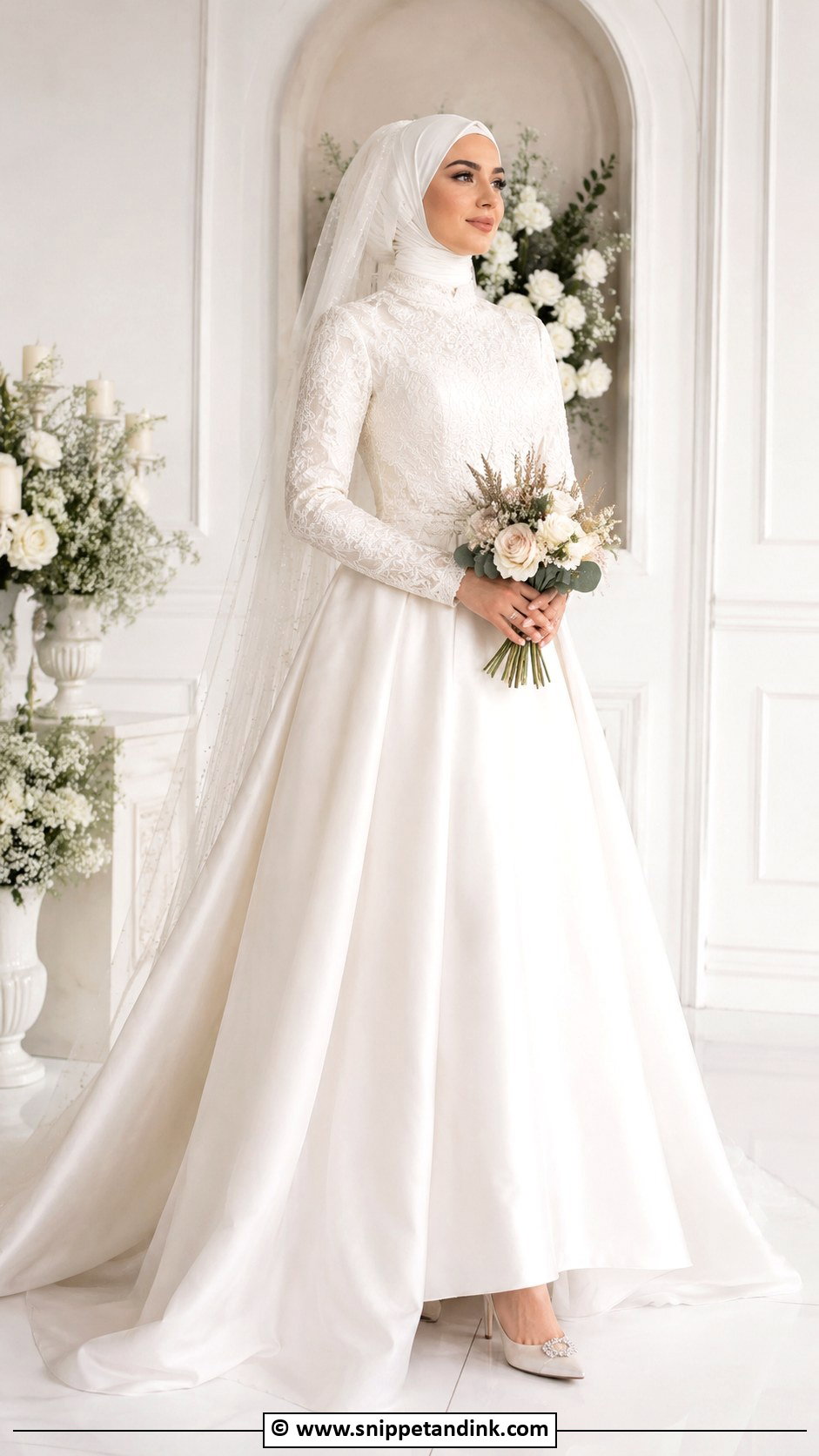 Long Sleeve Muslim Wedding Gown - Snippet and Ink - 30 Muslim Wedding Gown Ideas