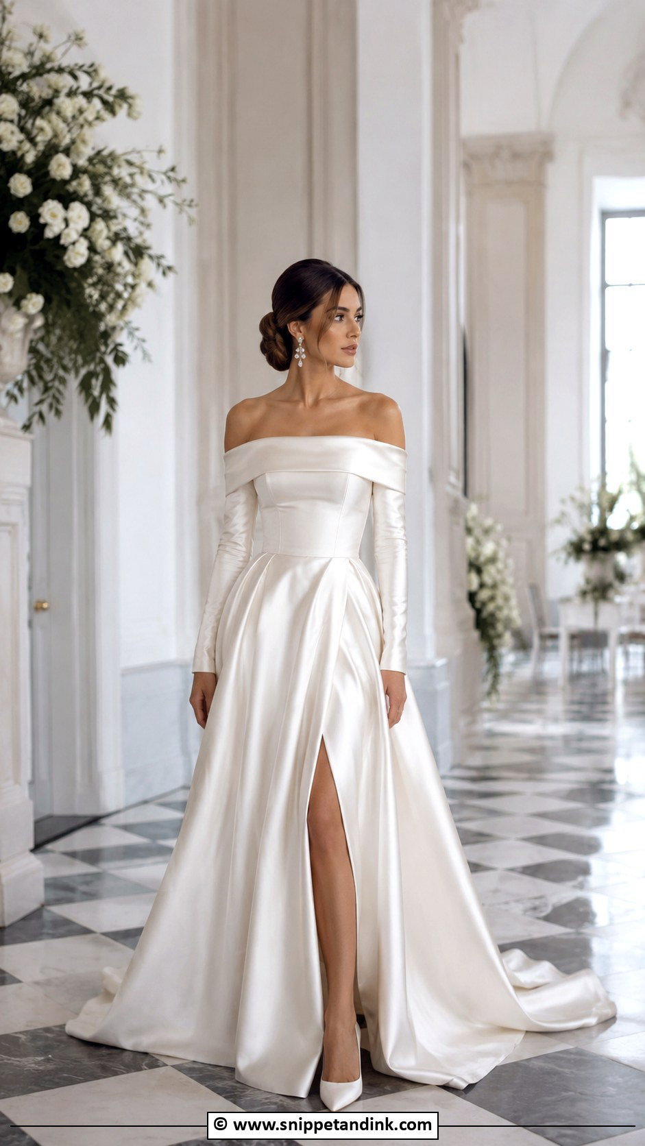 Long Sleeve Off Shoulder Wedding Dress - Snippet and Ink - 30 Wedding Dresses Long Sleeve