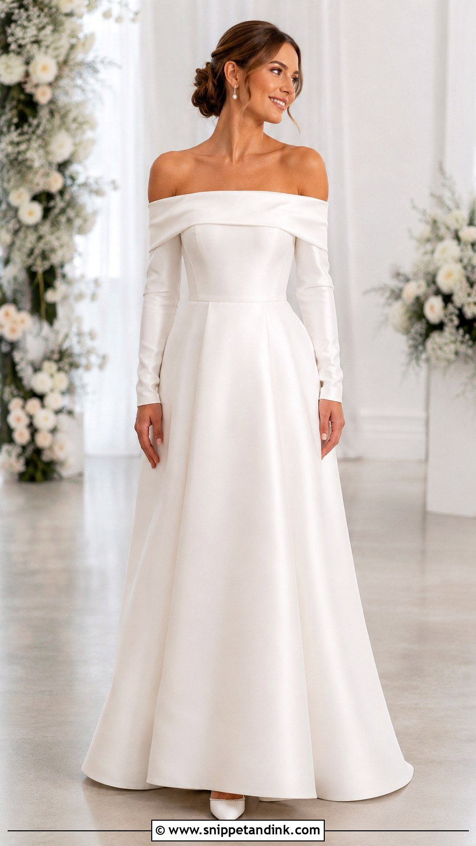Long Sleeve Off Shoulder Wedding Dress - Snippet and Ink - 35 Long Sleeve Wedding Dress Ideas