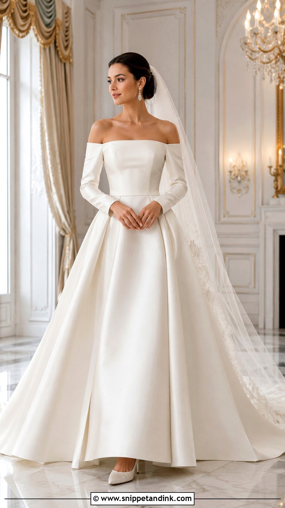 Long Sleeve Off Shoulder Wedding Dress - Snippet and Ink - 20 Long Sleeved Wedding Dresses
