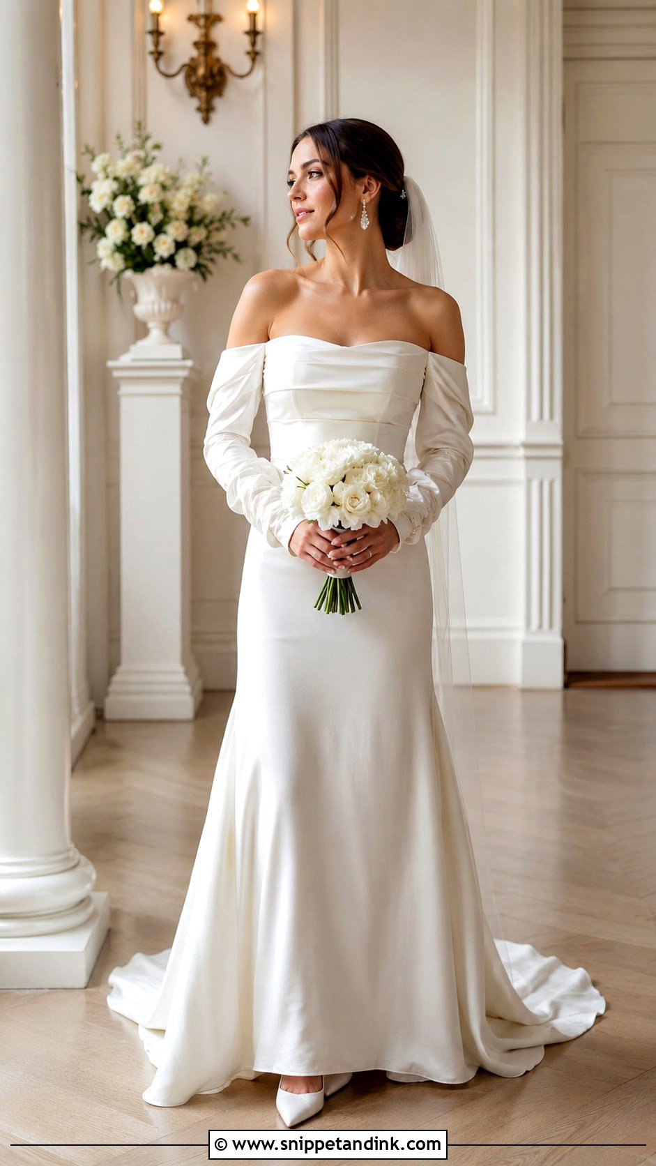 Long Sleeve Off Shoulder Wedding Dress - Snippet and Ink - 20 Best Wedding Dresses Long Sleeves