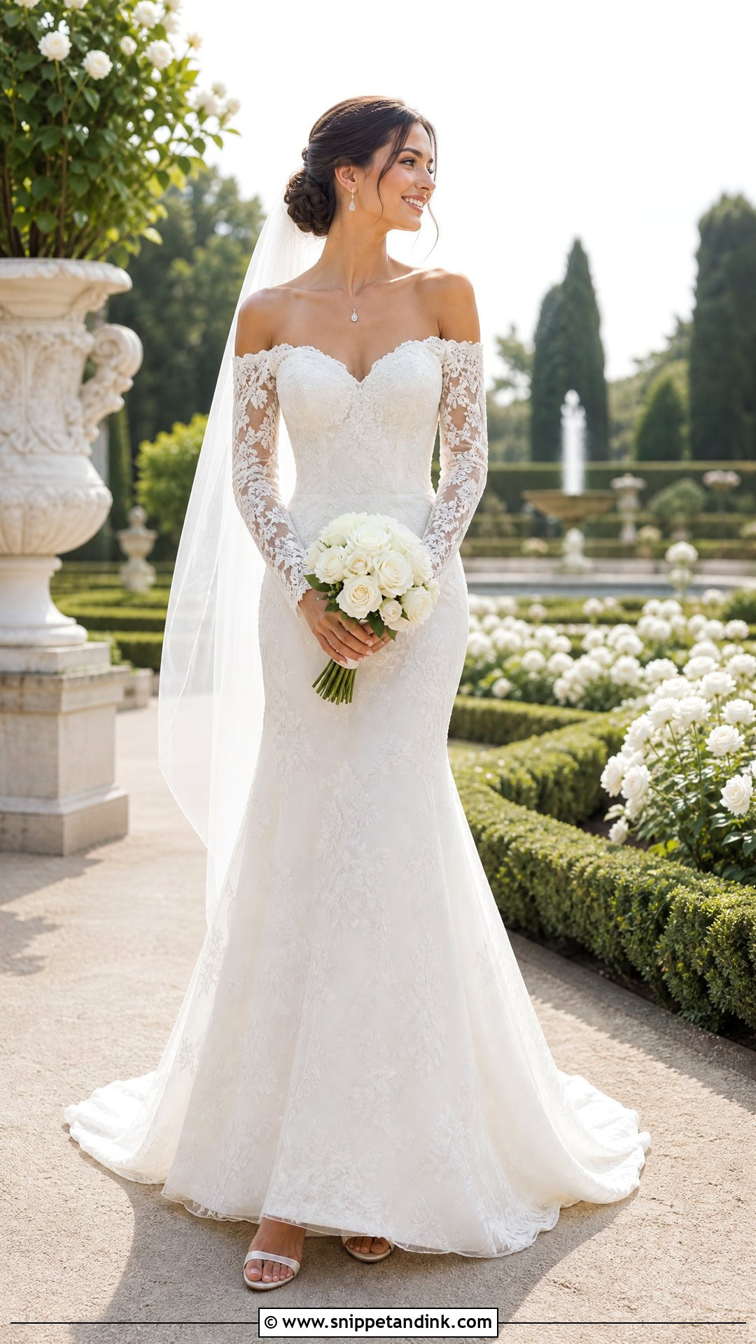 Long Sleeve Off Shoulder Wedding Gown - Snippet and Ink - 25 Long Sleeve Wedding Gowns