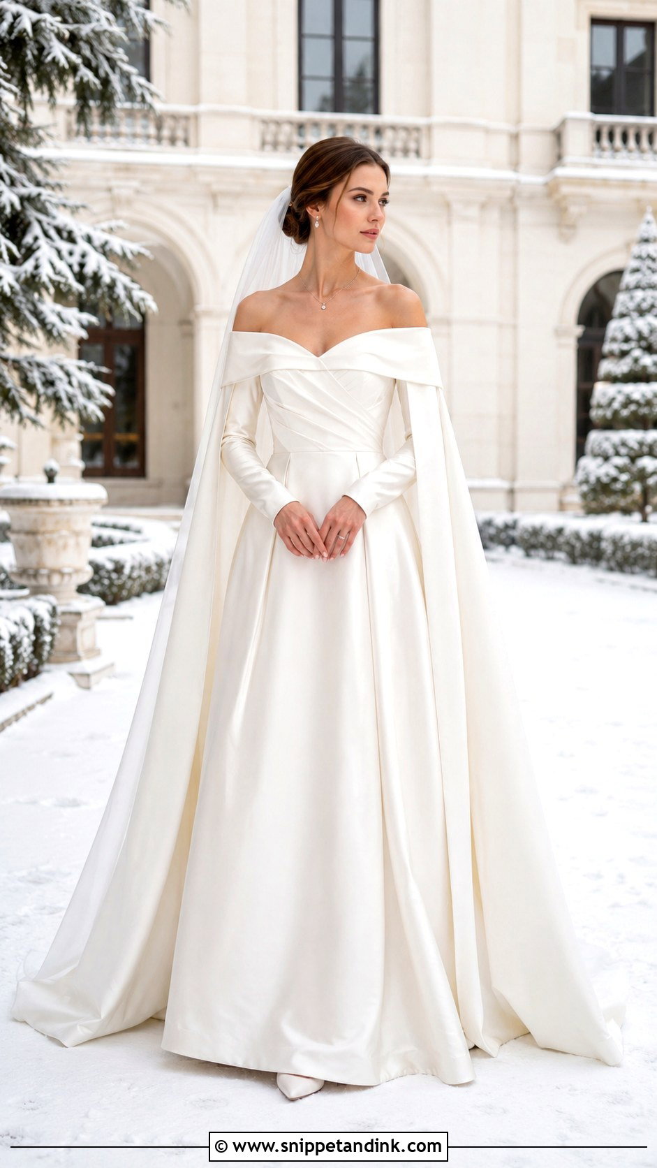 Long Sleeve Off The Shoulder Winter Wedding Dress - Snippet and Ink - 20 Long Sleeve Winter Wedding Dress Ideas