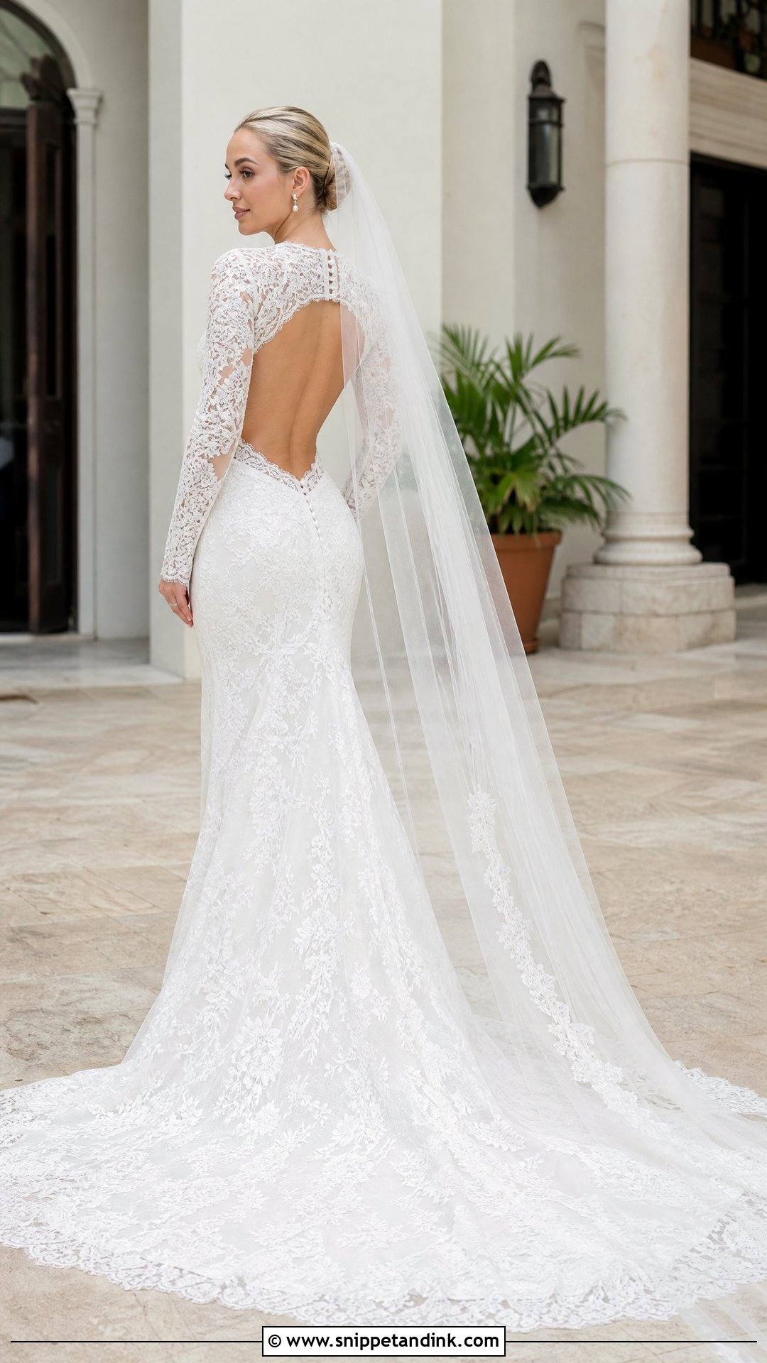 Long Sleeve Open Back Wedding Dress - Snippet and Ink - 25 Back of Wedding Dress Ideas