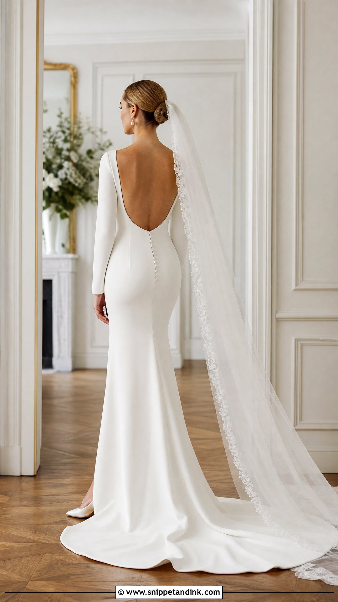 Long Sleeve Open Back Wedding Dress - Snippet and Ink - 20 Simple Open Back Wedding Dress Ideas
