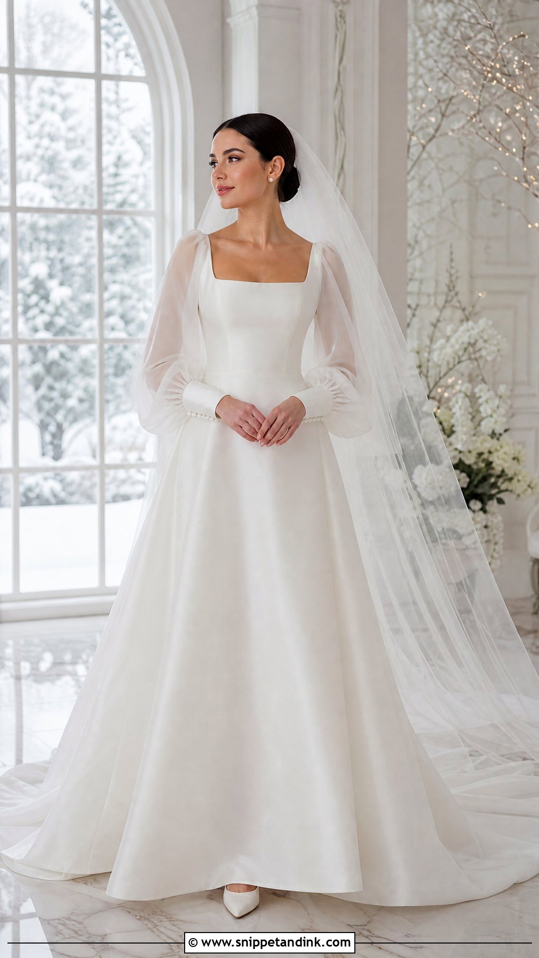 Long Sleeve Organza Wedding Dress - Snippet and Ink - 20 Organza Bridal Ideas