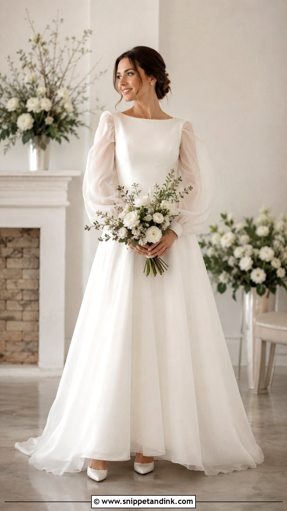 Long Sleeve Organza Wedding Dress - Snippet and Ink - 30 Organza Wedding Dress Ideas