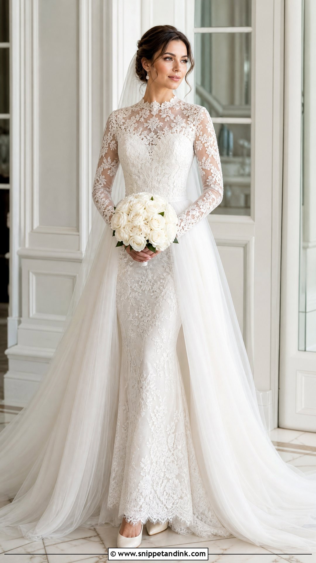 Long Sleeve Over Skirt Wedding Dress - Snippet and Ink - 20 Over Skirt Wedding Dress Ideas