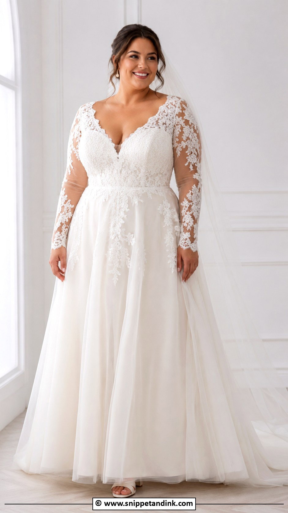 Long Sleeve Plus Size Wedding Dress - Snippet and Ink - 30 Wedding Dresses Long Sleeve