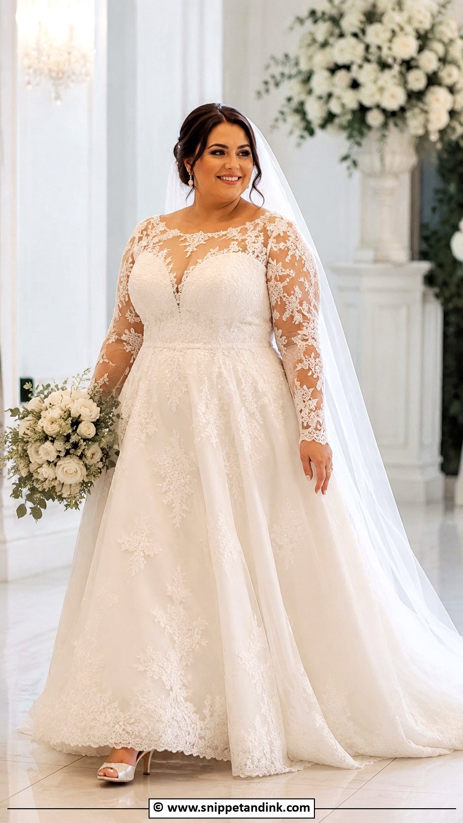 Long Sleeve Plus Size Wedding Dress - Snippet and Ink - 25 Elegant Long Sleeve Wedding Dresses