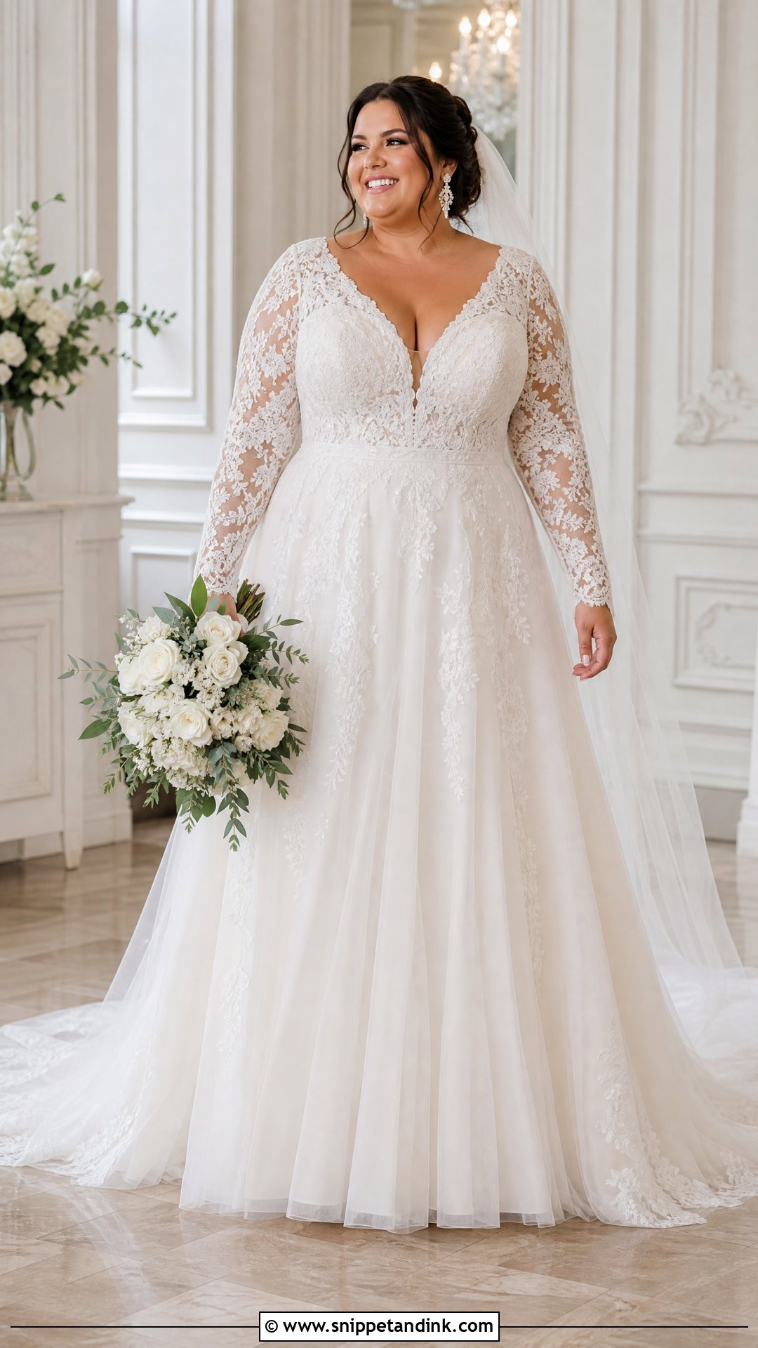Long Sleeve Plus Size Wedding Gown - Snippet and Ink - 25 Long Sleeve Wedding Gowns