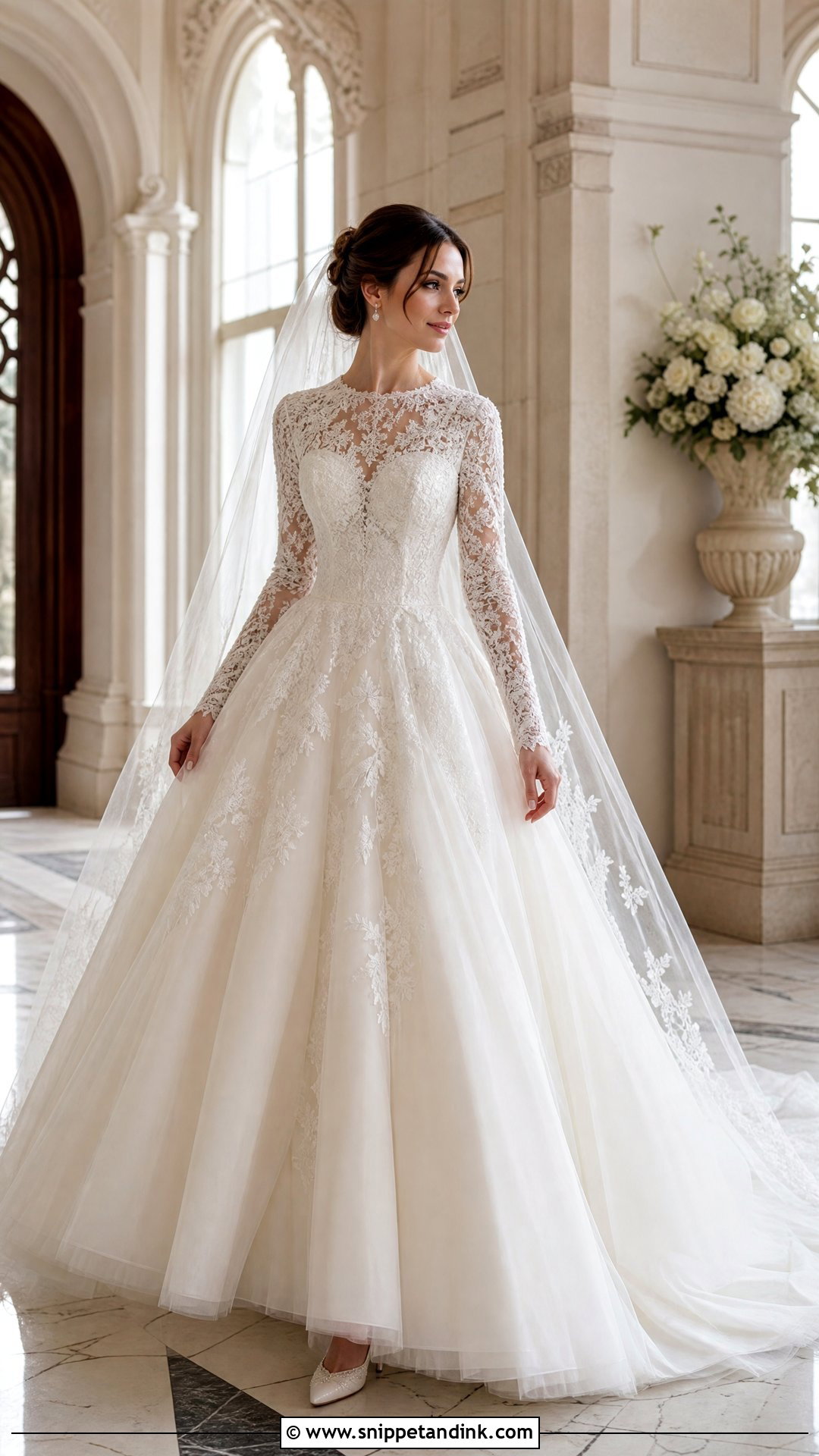 Long Sleeve Poofy Wedding Dress - Snippet and Ink - 25 Poofy Wedding Dresses