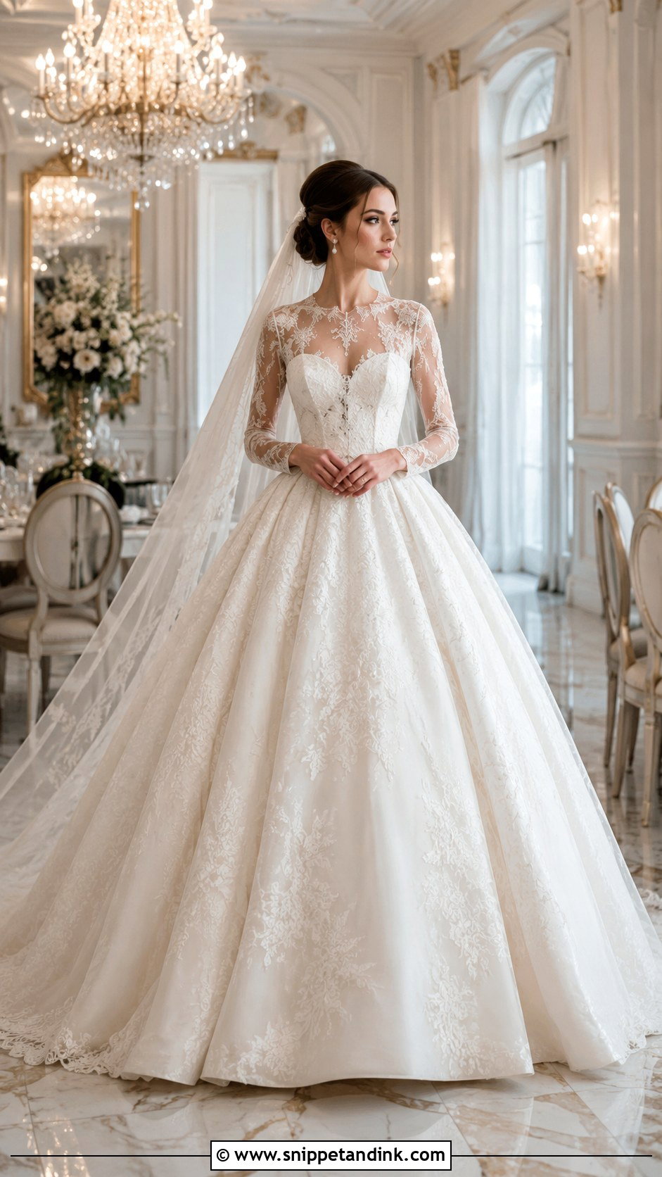 Long Sleeve Princess Ball Gown Wedding Dress - Snippet and Ink - 25 Princess Wedding Dresses Ball Gown