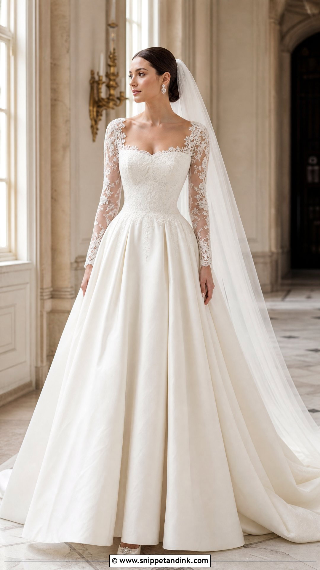 Long Sleeve Princess Cut Wedding Dress - Snippet and Ink - 20 Princess Cut Wedding Dress Ideas