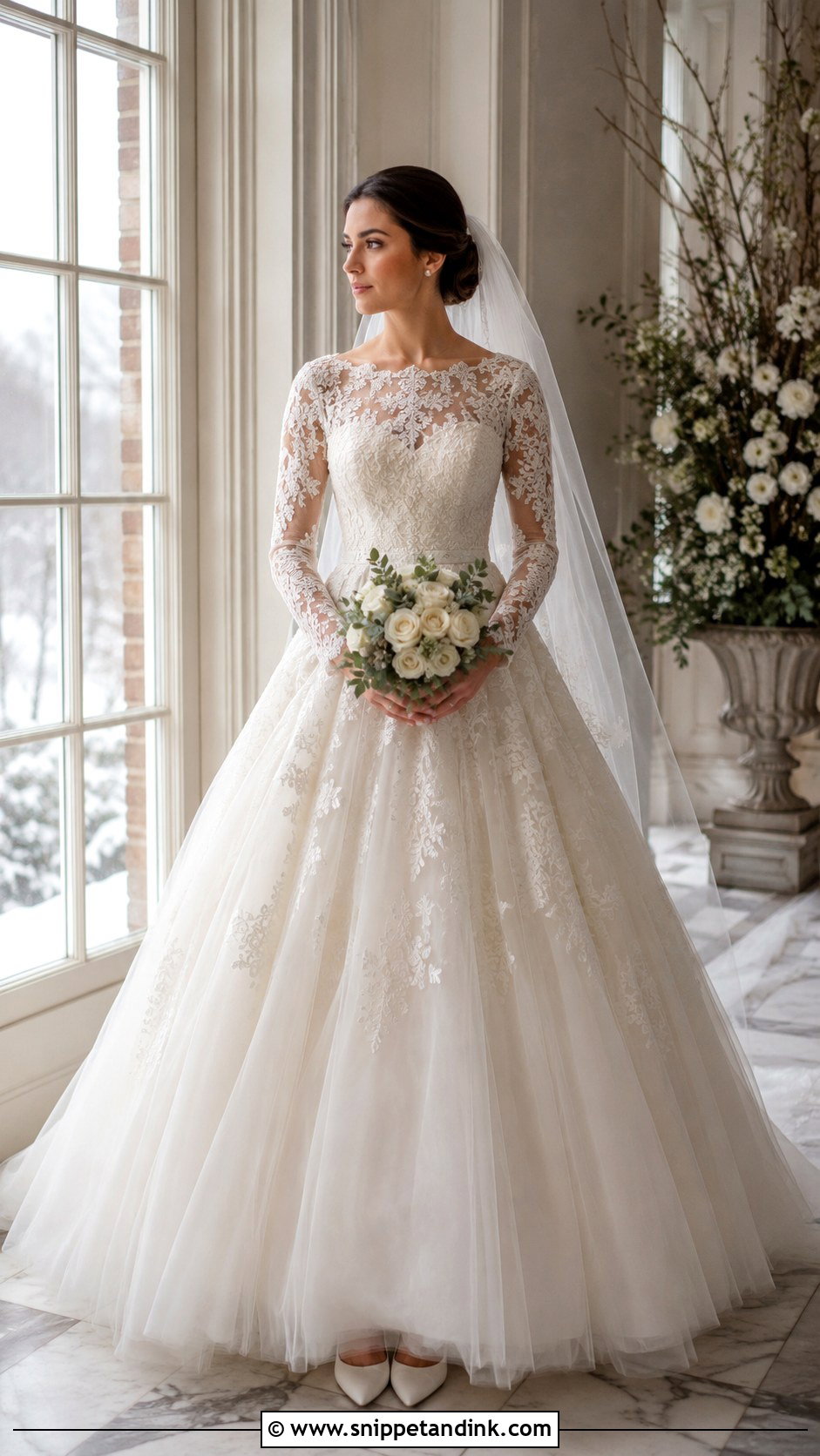 Long Sleeve Princess Wedding Dress - Snippet and Ink - 25 Fairytale Wedding Dress Princesses Ideas