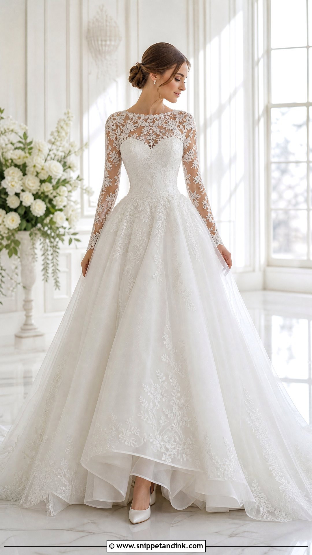 Long Sleeve Princess Wedding Gown - Snippet and Ink - 25 Princess Wedding Gown Ideas