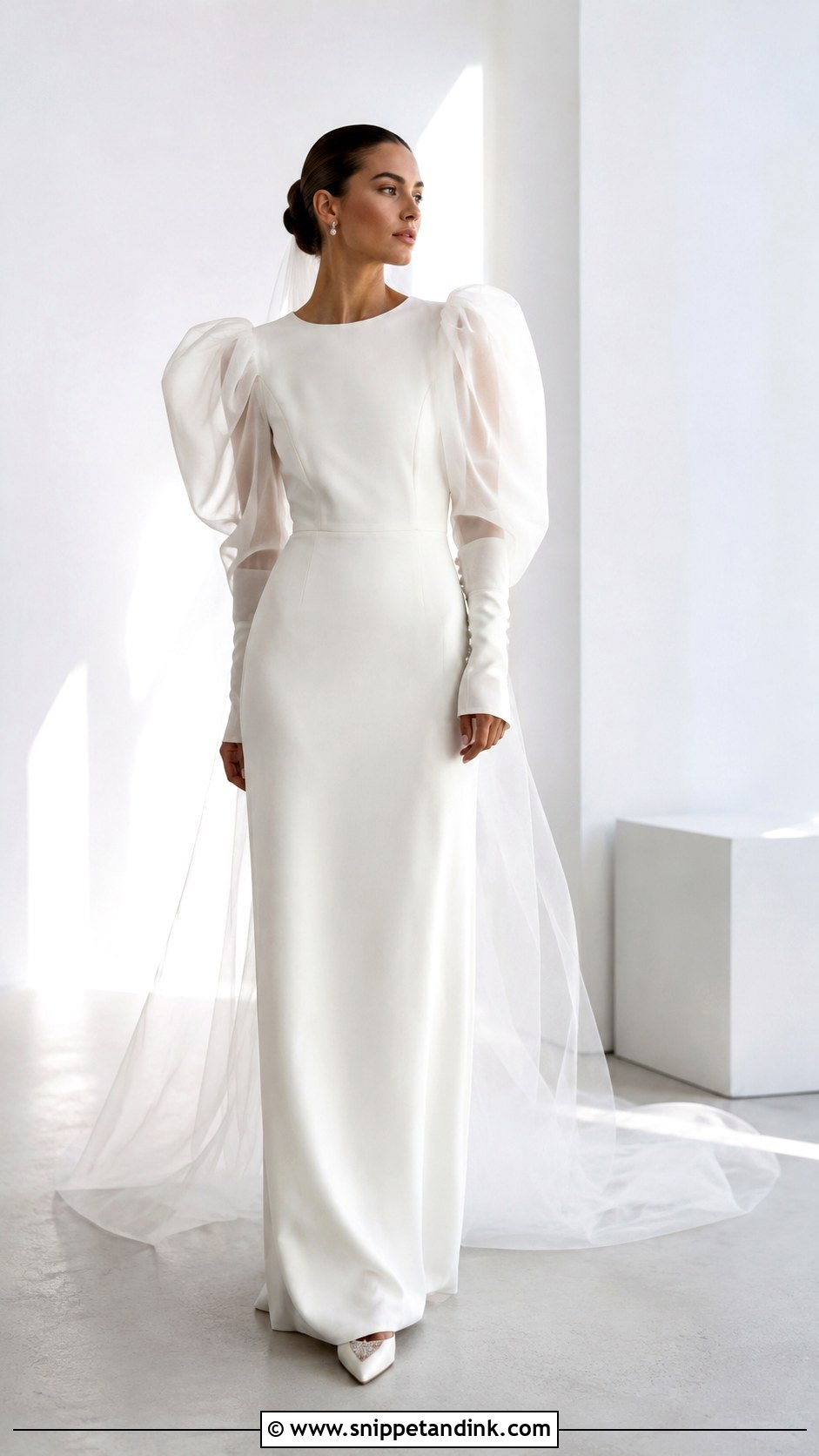 Long Sleeve Puff Sleeve Wedding Dress - Snippet and Ink - 20 Long Sleeved Wedding Dresses