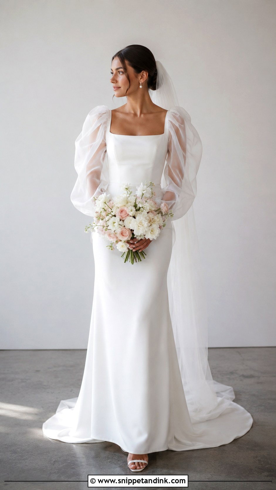 Long Sleeve Puff Sleeve Wedding Dress - Snippet and Ink - 30 Sleeve Wedding Dress Ideas