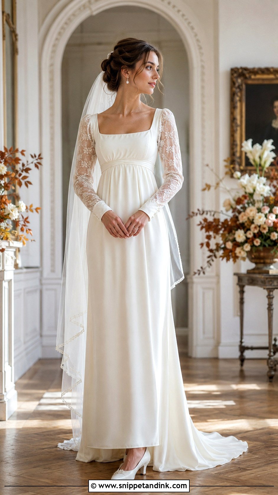 Long Sleeve Regency Era Wedding Dress - Snippet and Ink - 20 Regency Era Wedding Dress Ideas