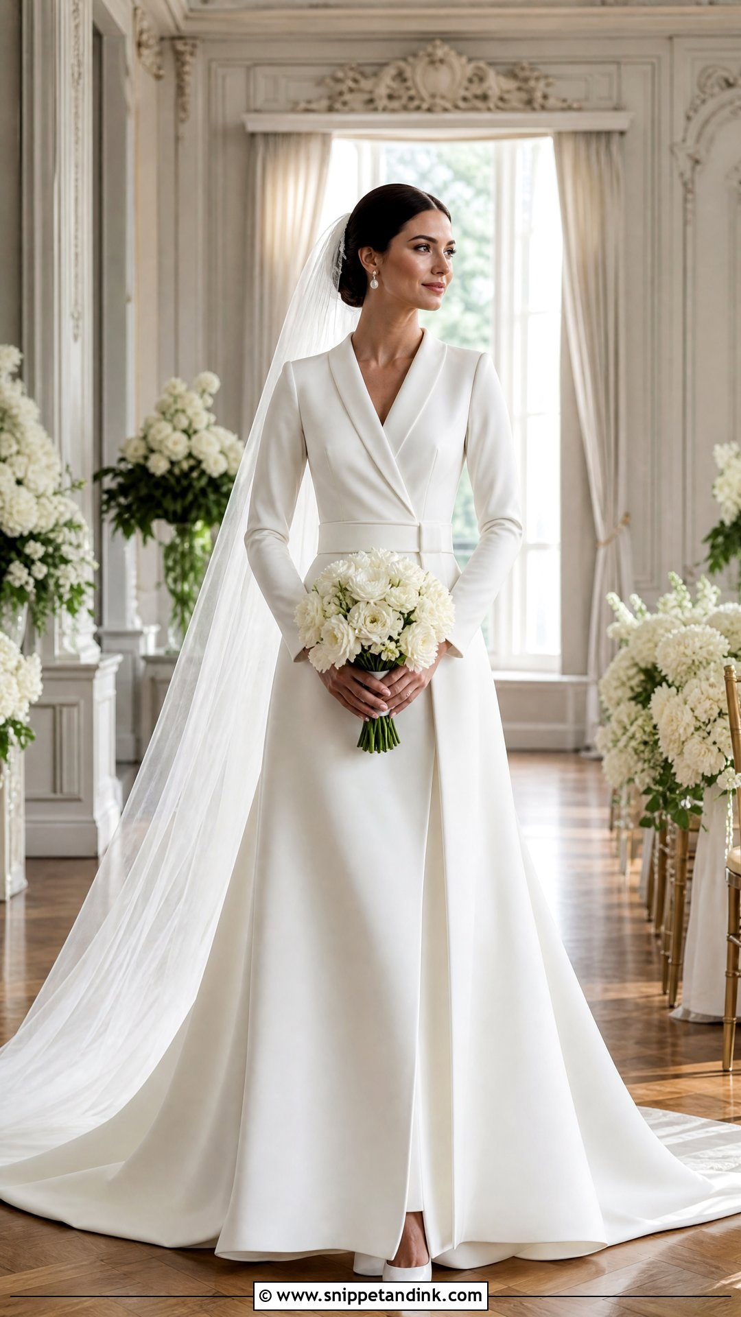 Long Sleeve Robe Wedding Dress - Snippet and Ink - 20 Robe Wedding Dress Ideas