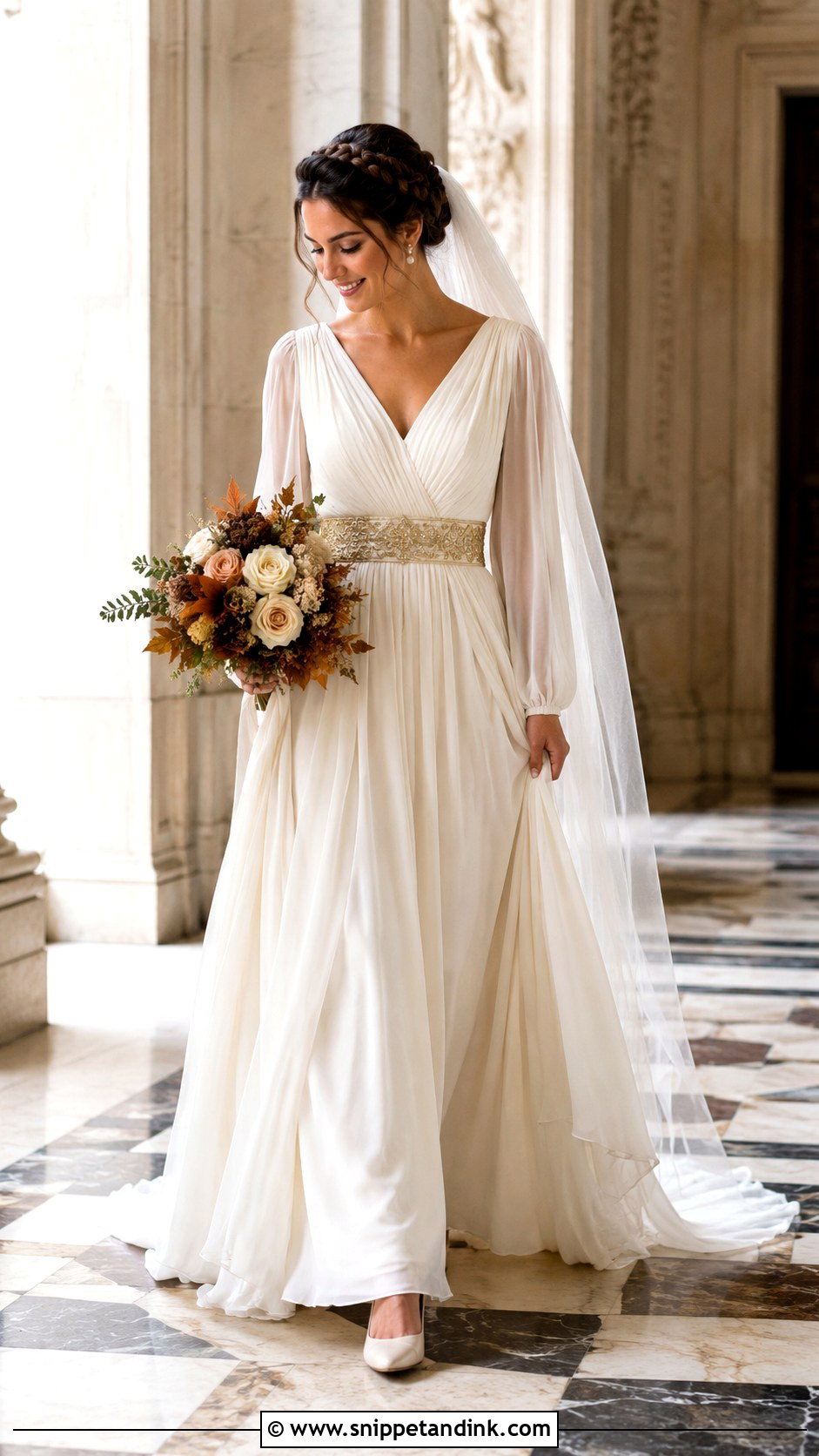 Long Sleeve Roman Wedding Dress - Snippet and Ink - 20 Roman Wedding Dress Ideas
