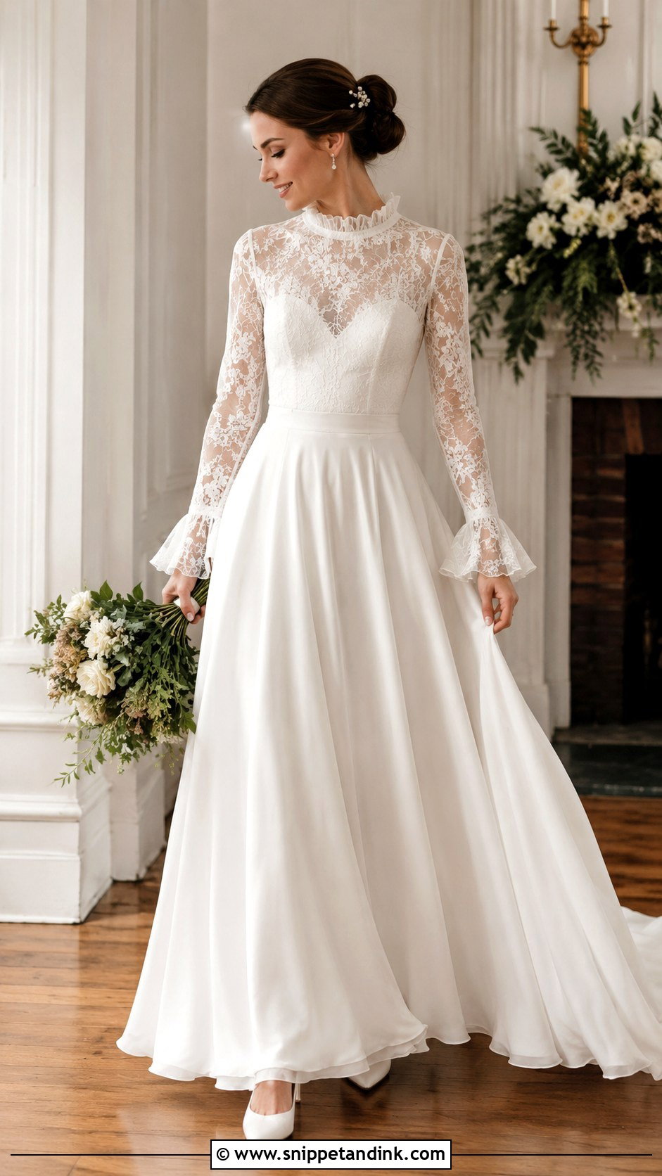 Long Sleeve Ruffle Wedding Dress - Snippet and Ink - 25 Ruffle Wedding Dress Ideas