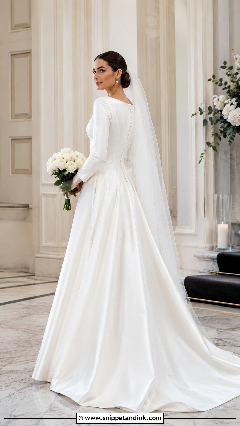 Long Sleeve Satin A Line Wedding Dress - Snippet and Ink - 25 Satin a Line Wedding Dress Ideas