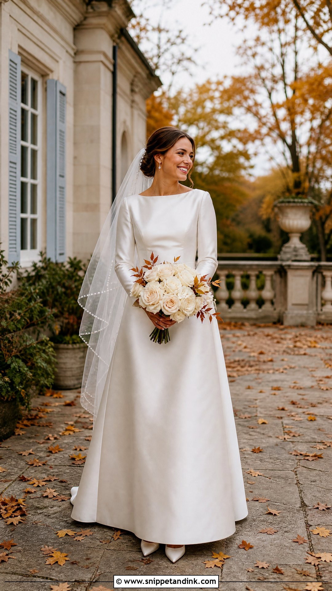 Long Sleeve Satin October Bridal Gown - Snippet and Ink - 20 October Bride Ideas