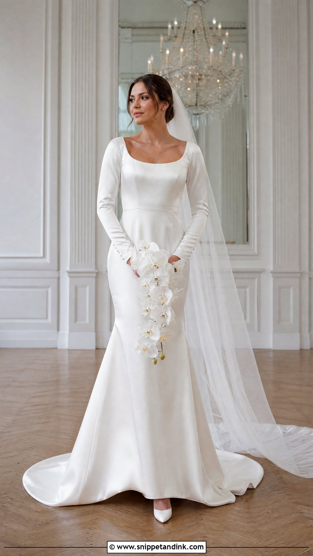 Long Sleeve Satin Trumpet Wedding Dress - Snippet and Ink - 20 Satin Trumpet Wedding Dress Ideas