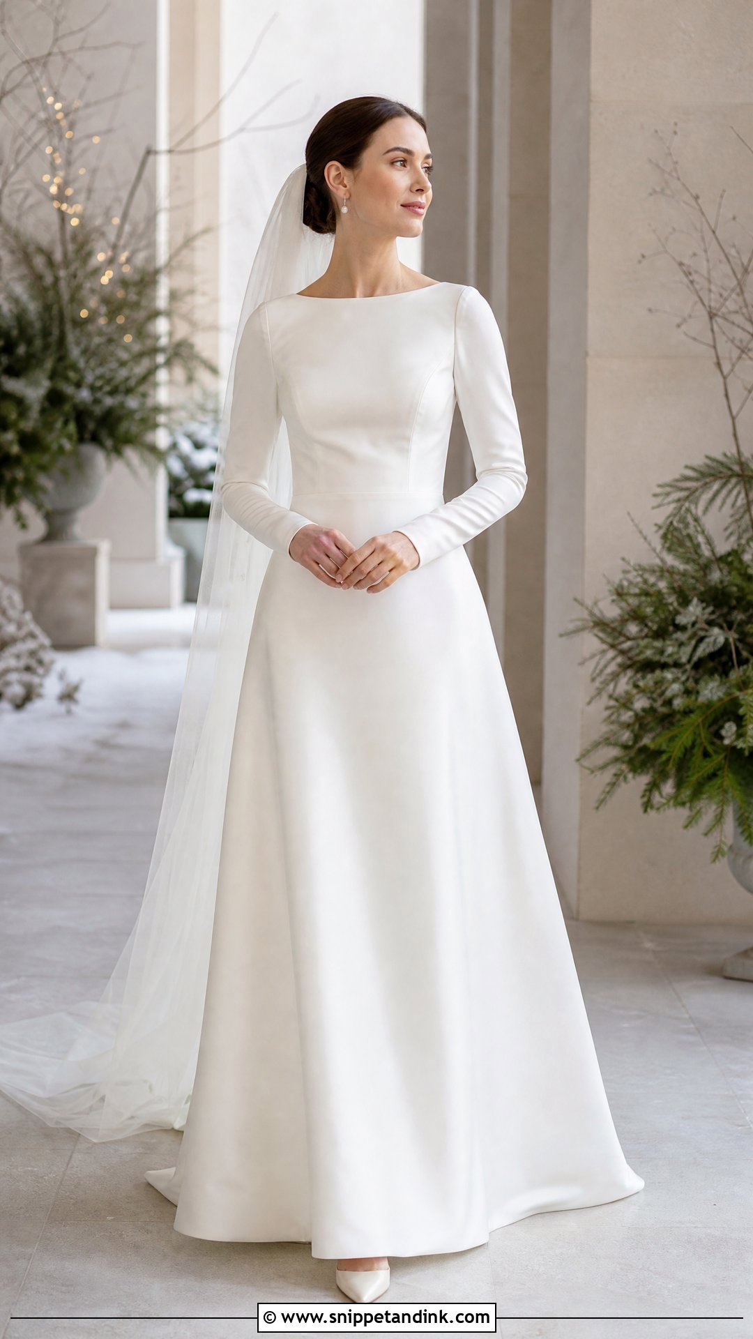 Long Sleeve Satin Wedding Dress - Snippet and Ink - 20 Satin Simple Silk Wedding Dress Ideas