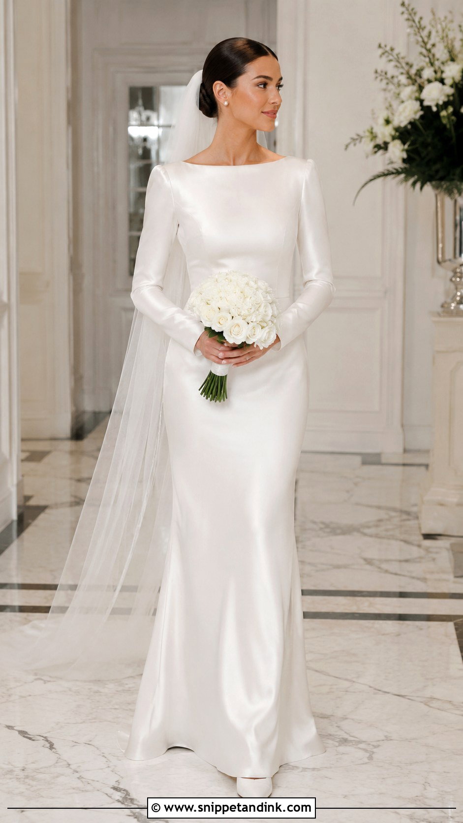 Long Sleeve Satin Wedding Dress - Snippet and Ink - 30 Sleeve Wedding Dress Ideas