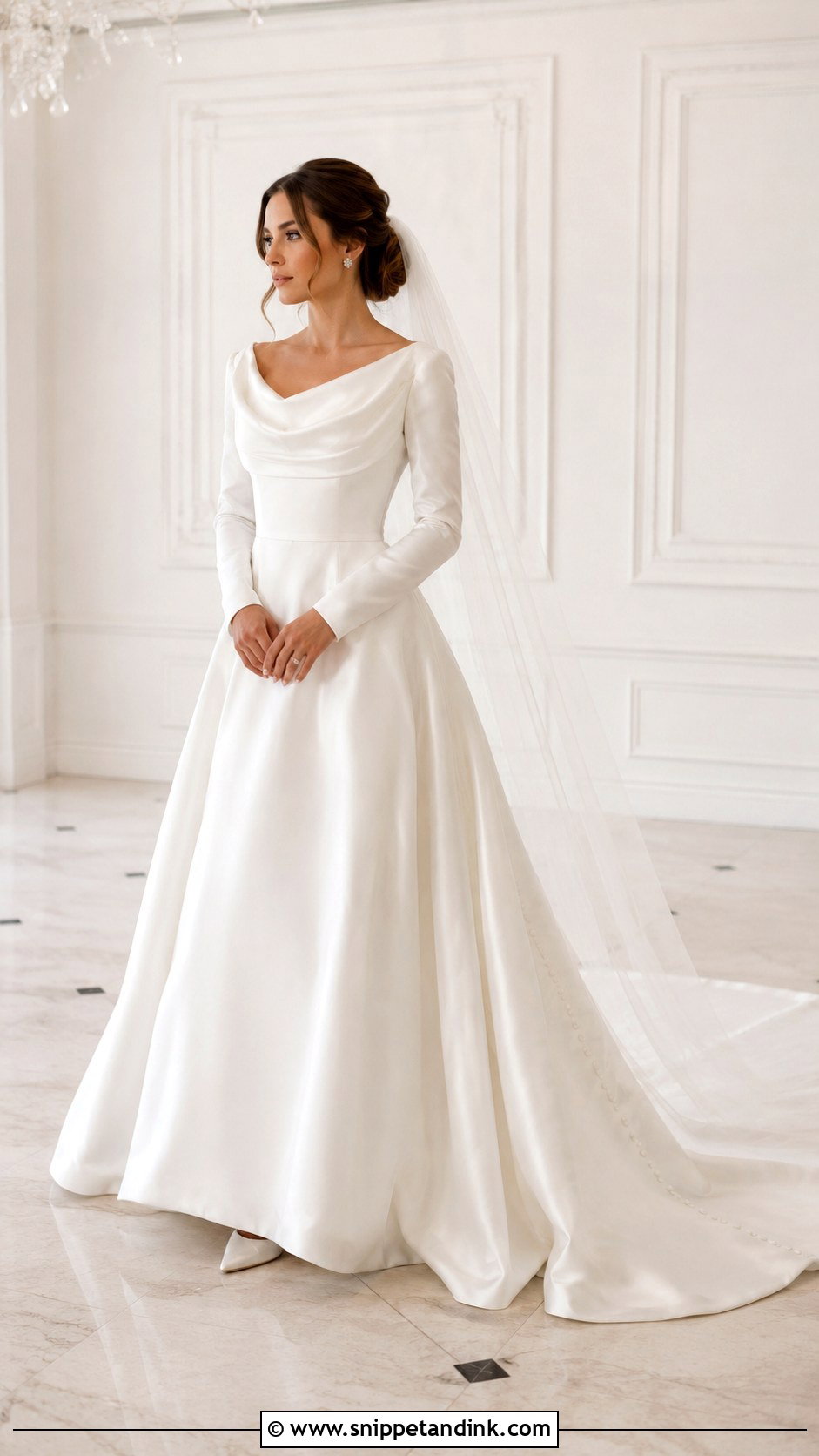 Long Sleeve Satin Wedding Dress - Snippet and Ink - 20 Long Sleeved Wedding Dresses