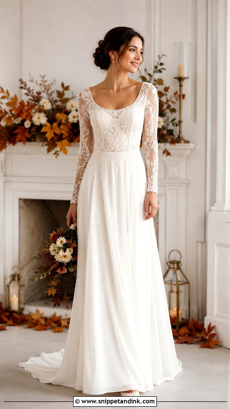 Long Sleeve Scoop Neck Wedding Dress - Snippet and Ink - 25 Scoop Neck Wedding Dress Ideas