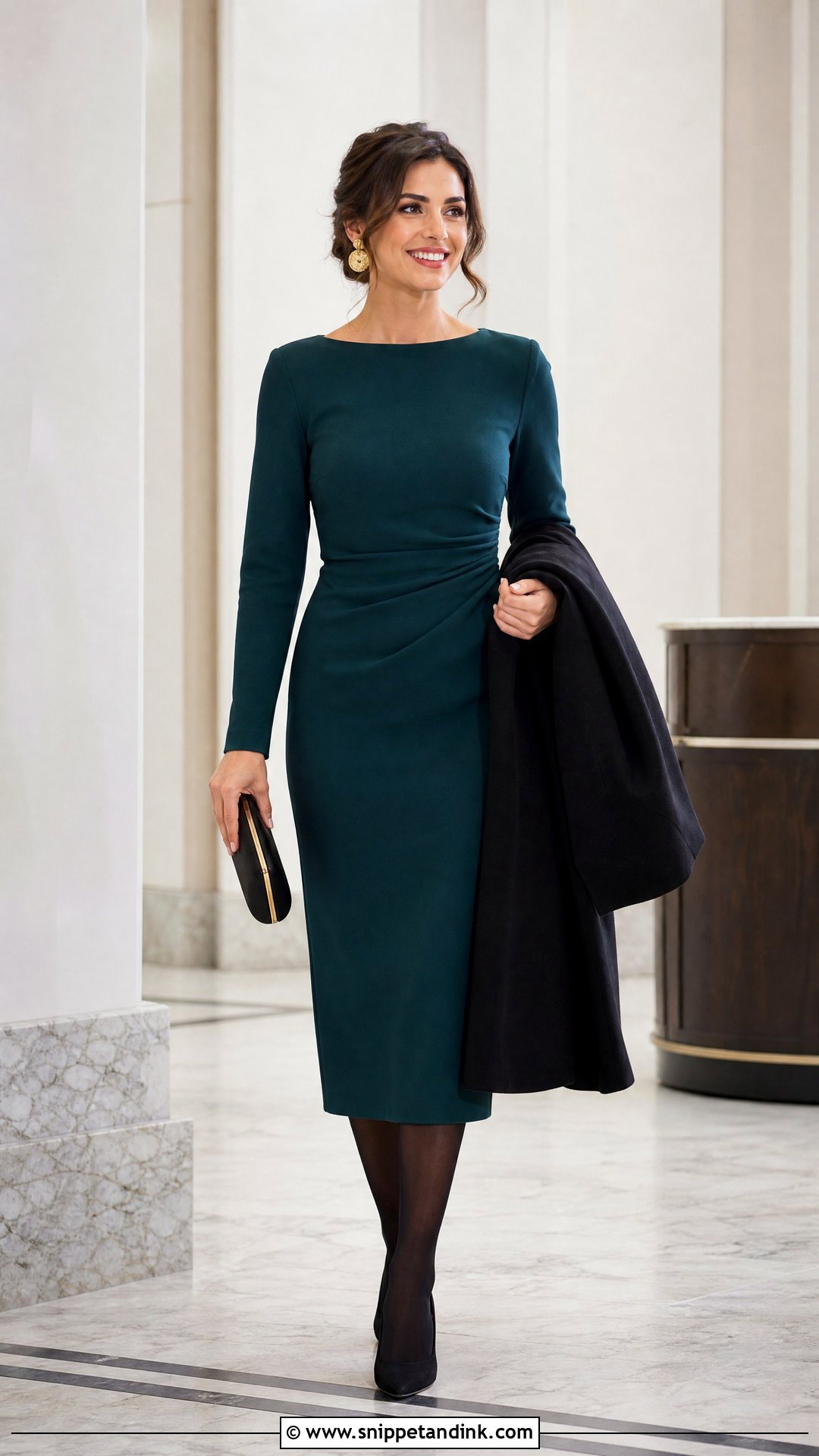 Long Sleeve Scuba Dress Wedding Outfit - Snippet and Ink - 20 Scuba Dresses Styles for Wedding