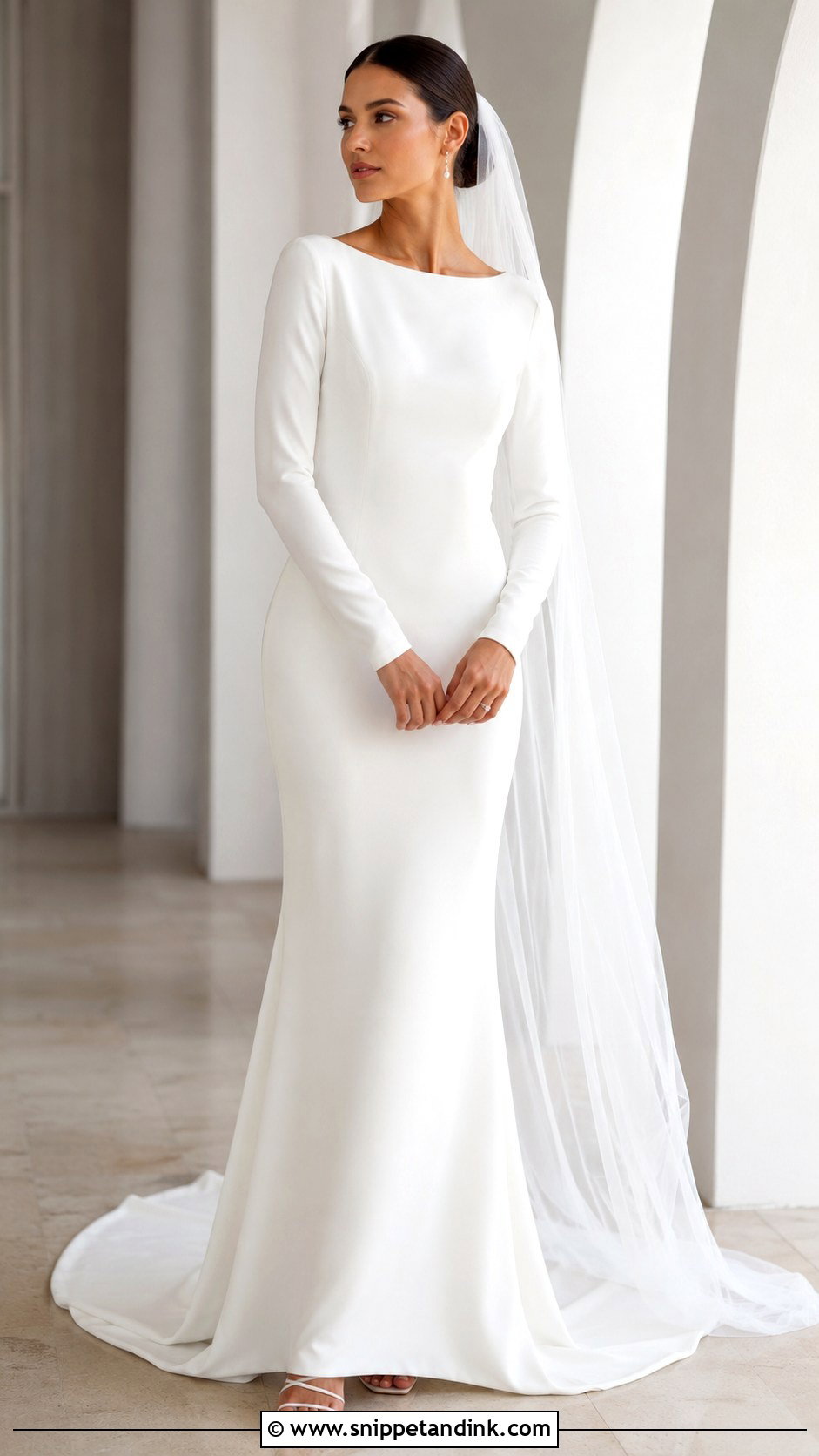 Long Sleeve Sheath Wedding Dress - Snippet and Ink - 30 Sleeve Wedding Dress Ideas