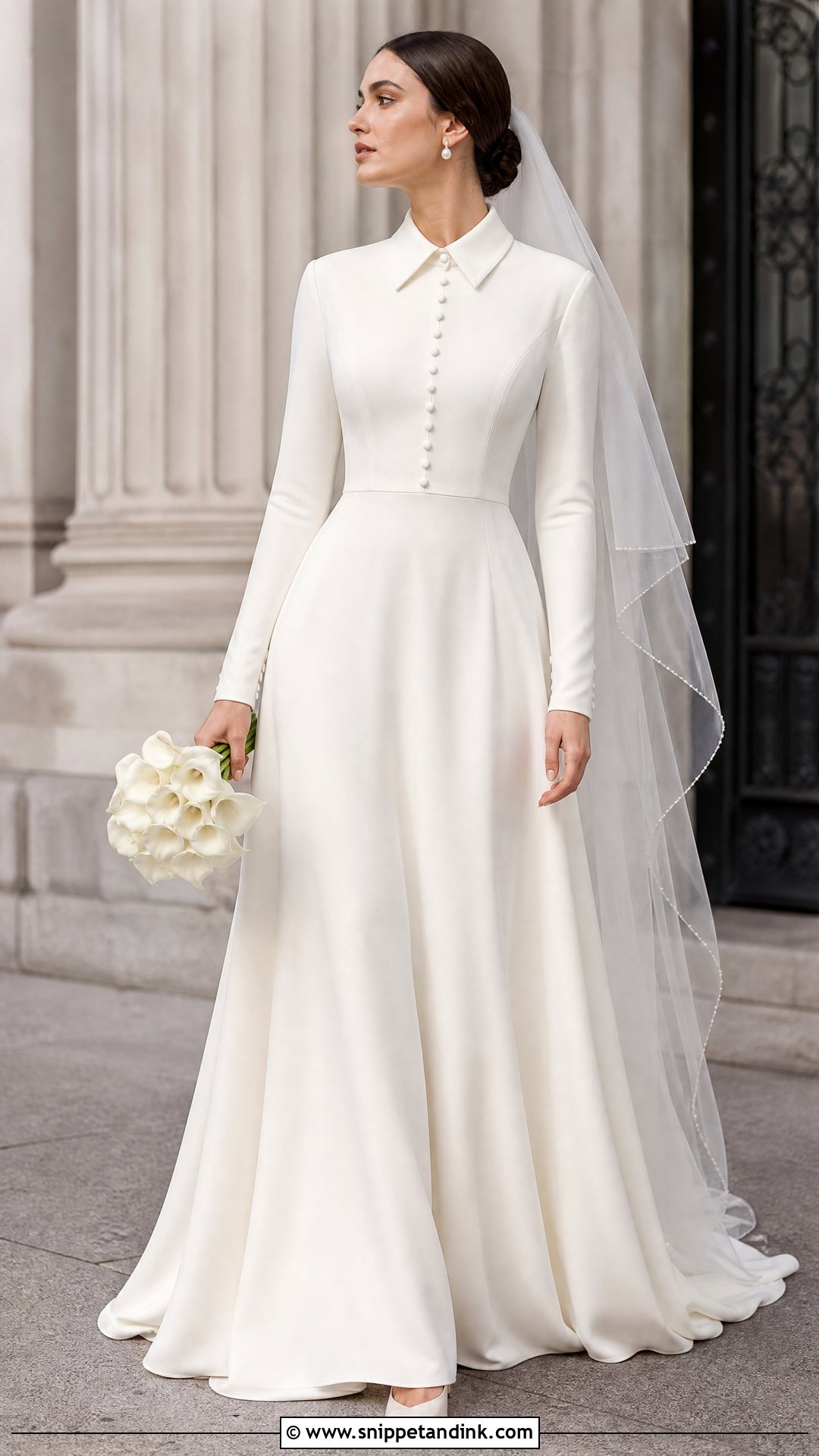Long Sleeve Shirt Wedding Dress - Snippet and Ink - 20 Shirt Wedding Dress Ideas