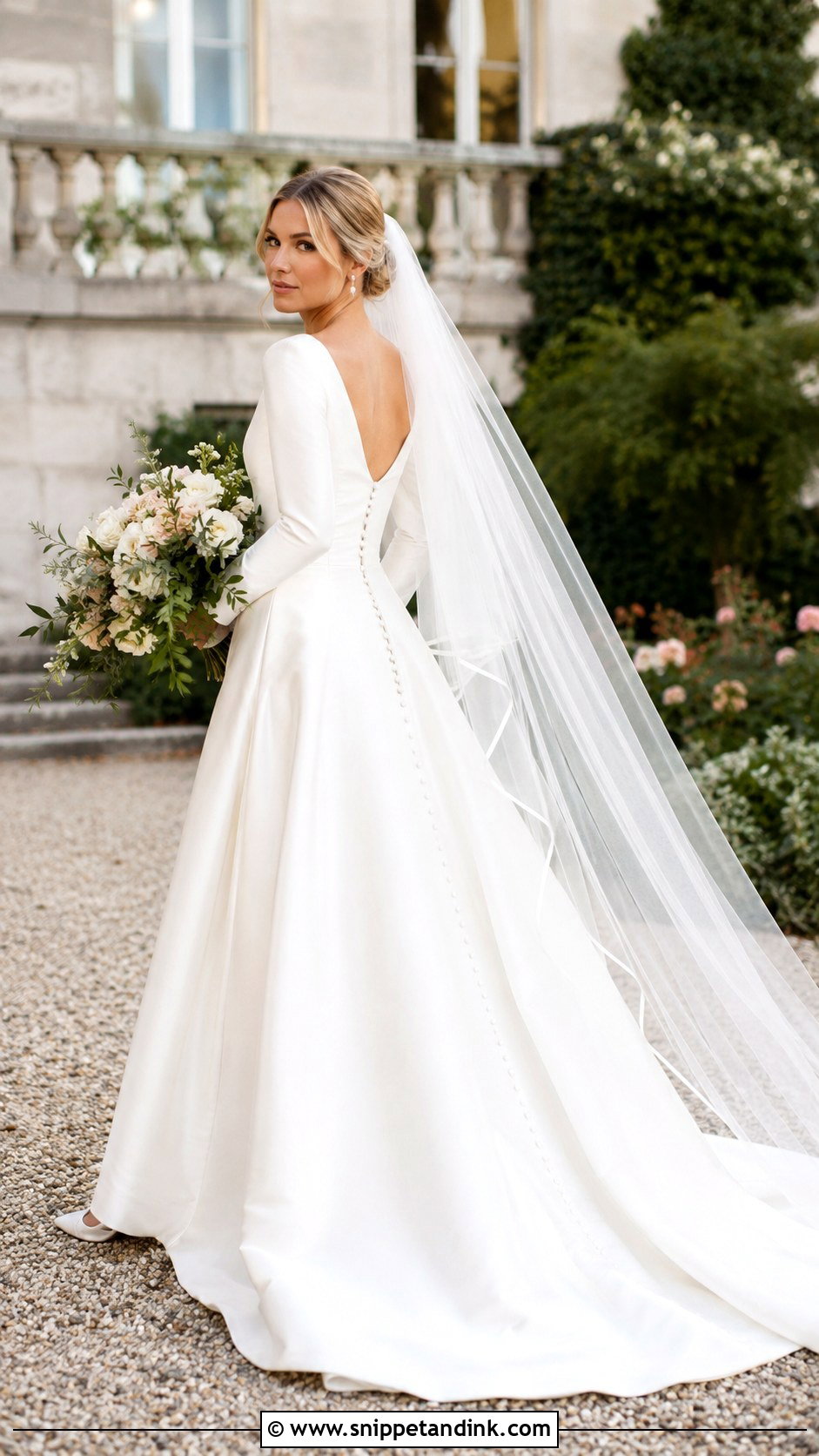 Long Sleeve Silk A Line Wedding Dress - Snippet and Ink - 20 Long Sleeve Silk Wedding Dress Ideas