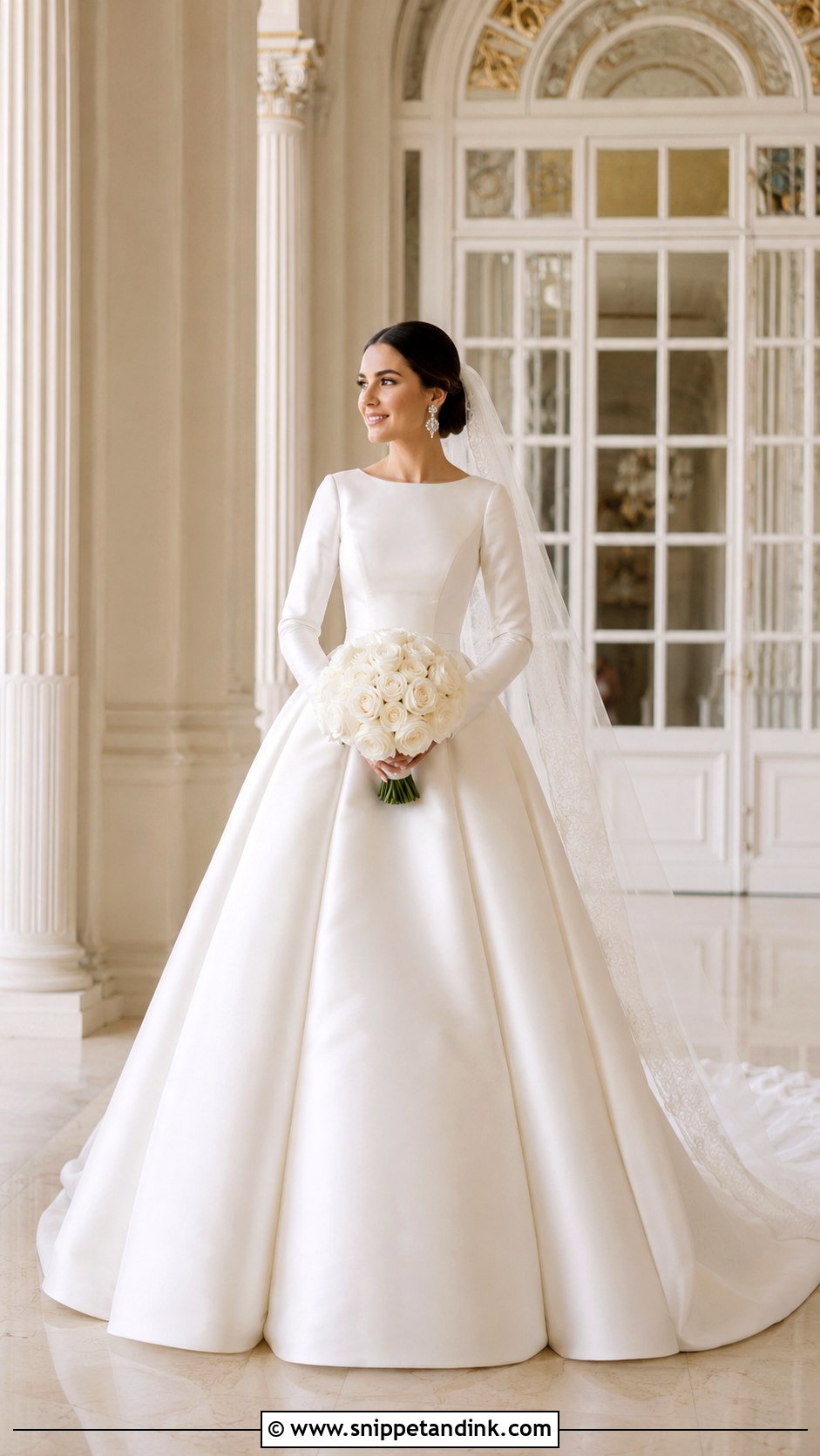 Long Sleeve Silk Ball Gown Wedding Dress - Snippet and Ink - 20 Long Sleeve Silk Wedding Dress Ideas