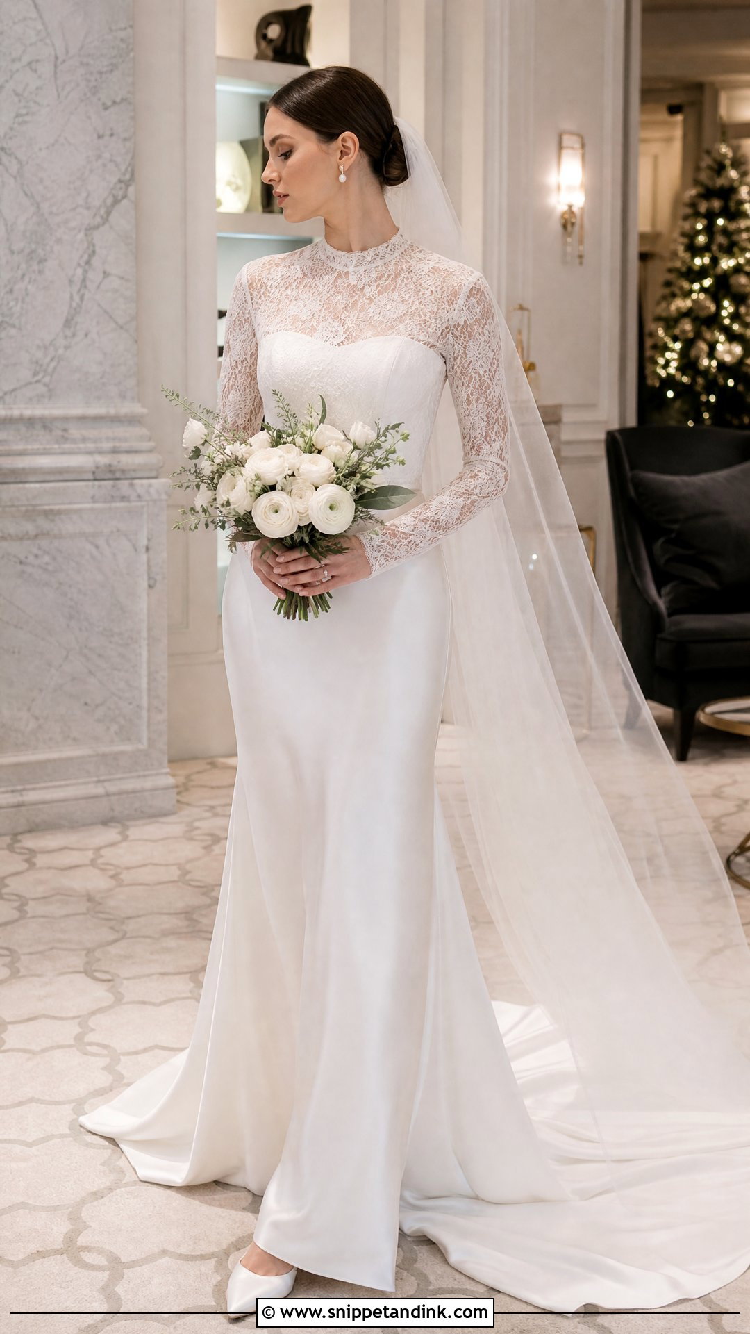 Long Sleeve Silk Lace Wedding Dress - Snippet and Ink - 20 Silk Lace Wedding Dress Ideas