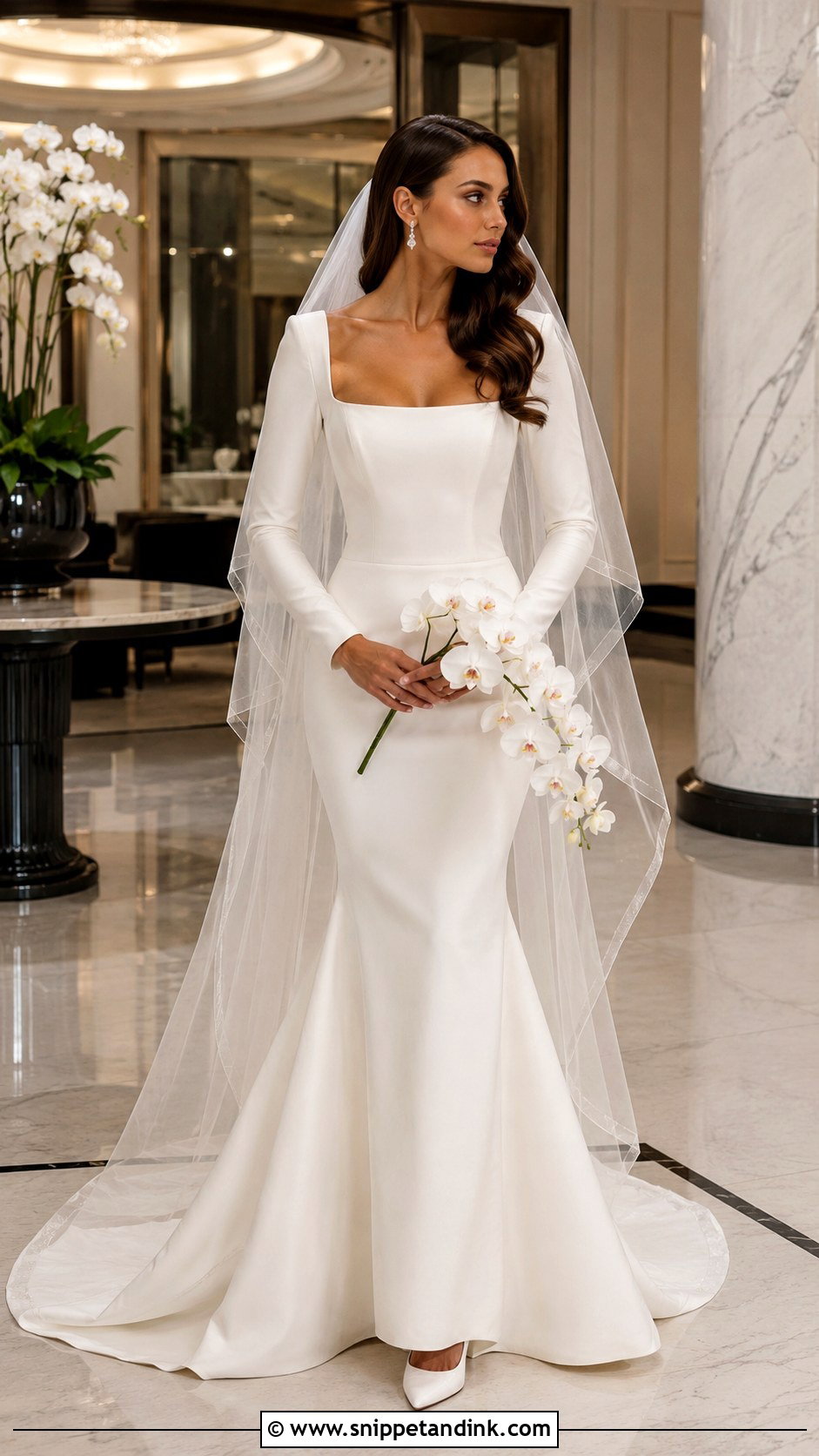 Long Sleeve Silk Mermaid Wedding Dress - Snippet and Ink - 20 Long Sleeve Silk Wedding Dress Ideas