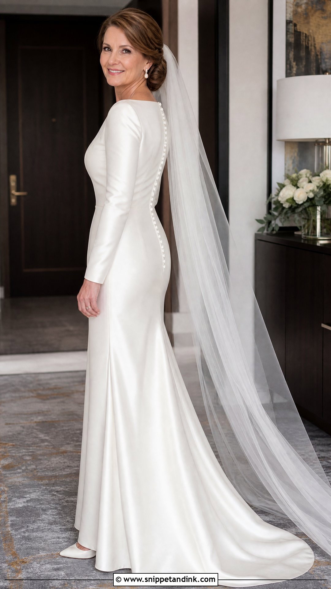 Long Sleeve Silk Satin Wedding Dress - Snippet and Ink - 20 Silk Satin Wedding Dresses